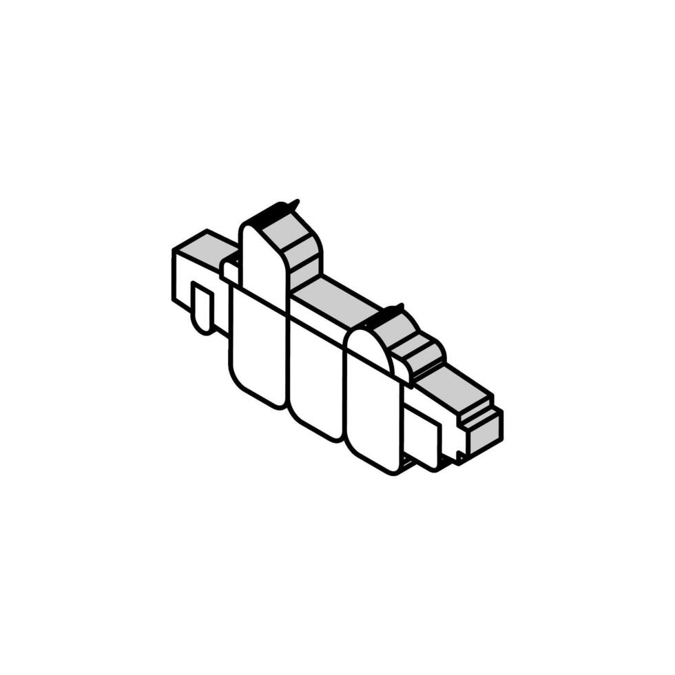 rengöringsmedel bälte med Tillbehör isometrisk ikon vektor illustration