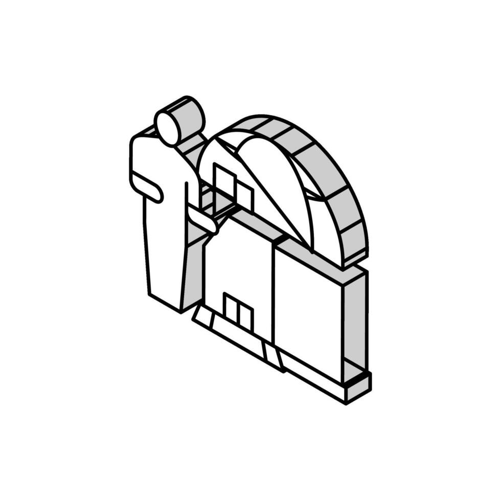 internationell antagning isometrisk ikon vektor illustration