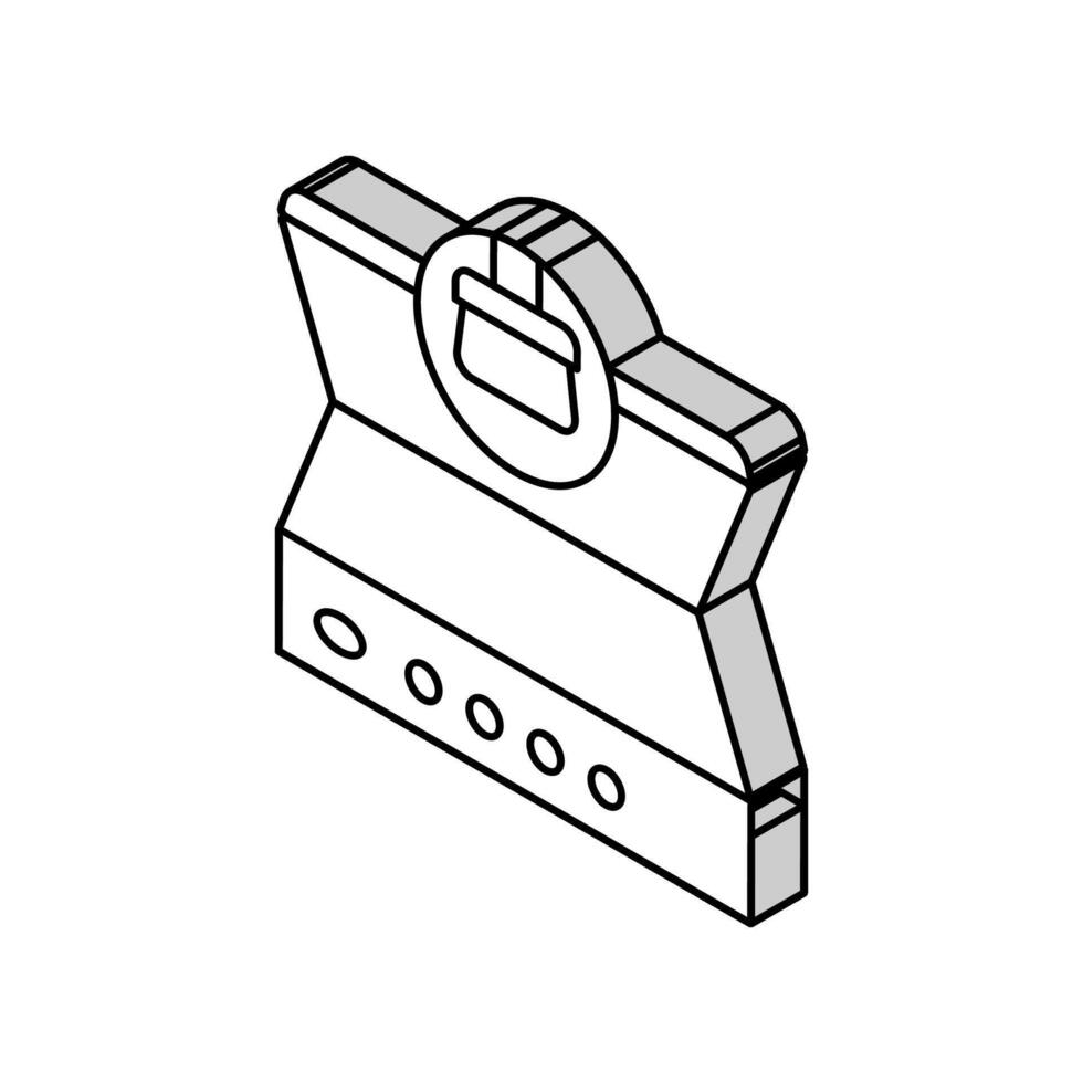 Grill Reinigung isometrisch Symbol Vektor Illustration