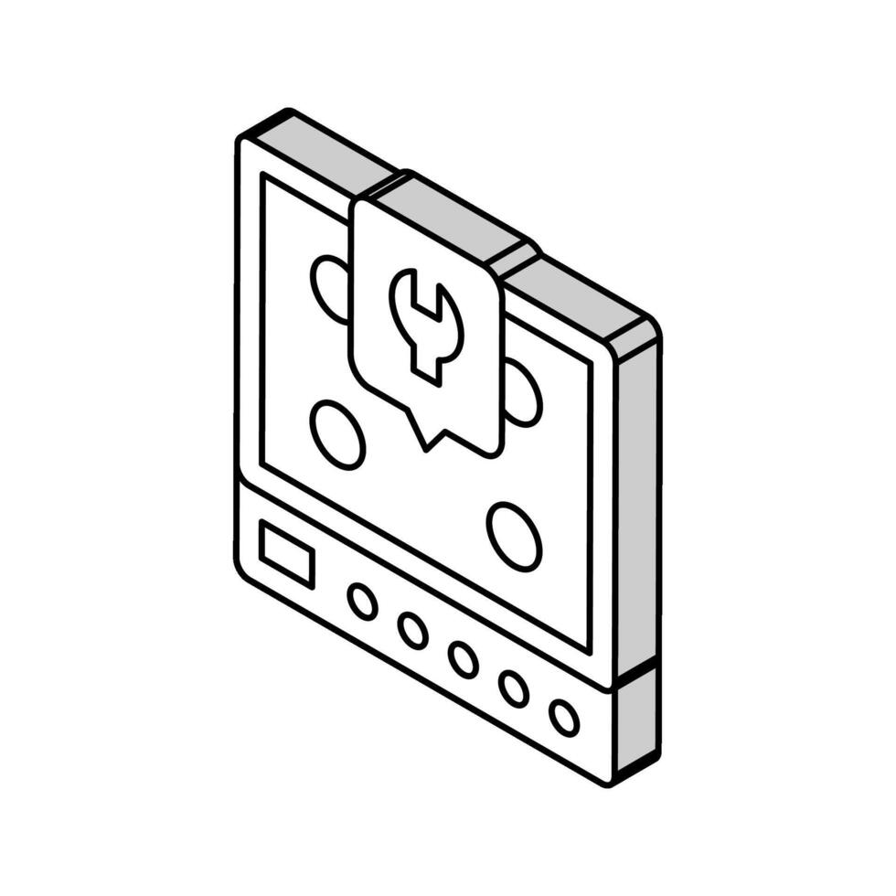 Gas Kochfeld Reparatur isometrisch Symbol Vektor Illustration