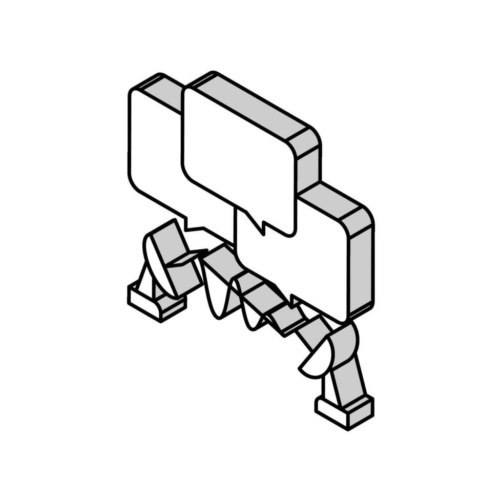 kommunikation bearbeta isometrisk ikon vektor illustration