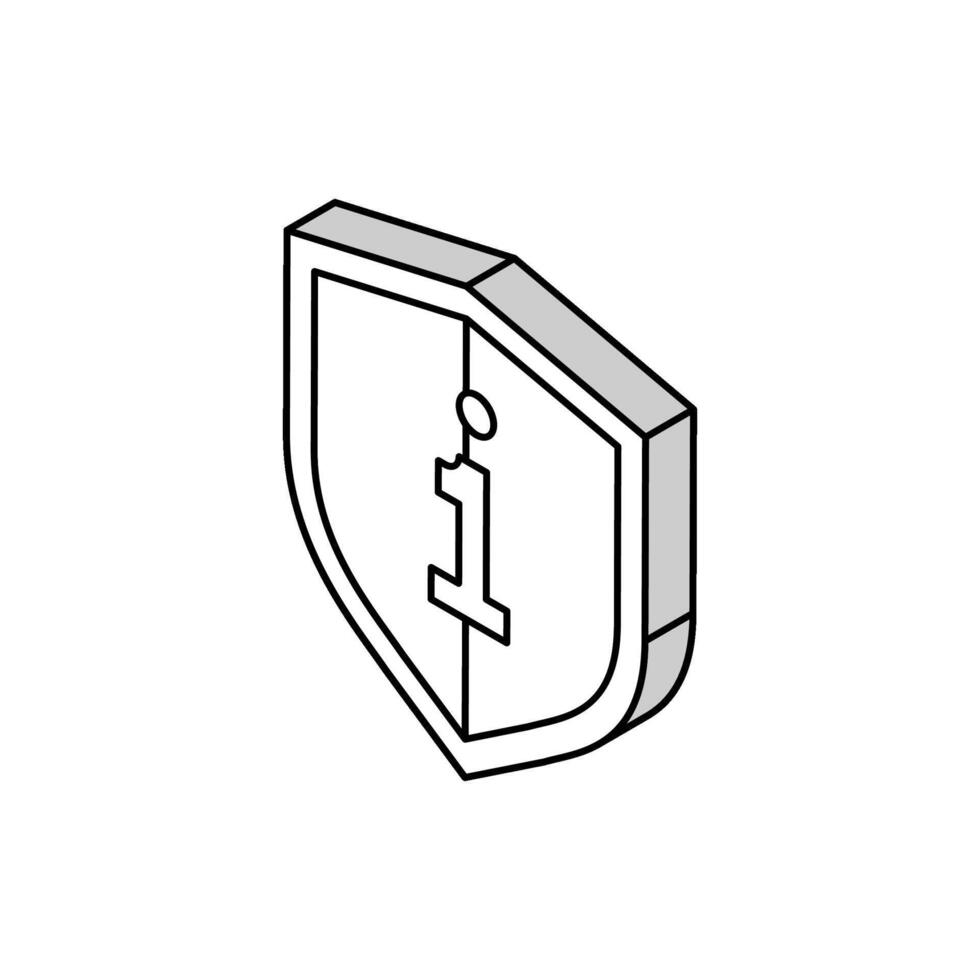 die Info Schutz isometrisch Symbol Vektor Illustration