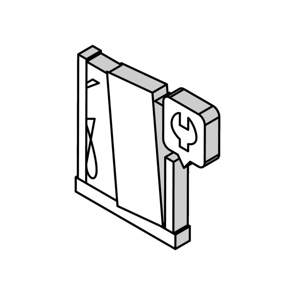 Duschwanne repariert isometrische Symbolvektorillustration vektor