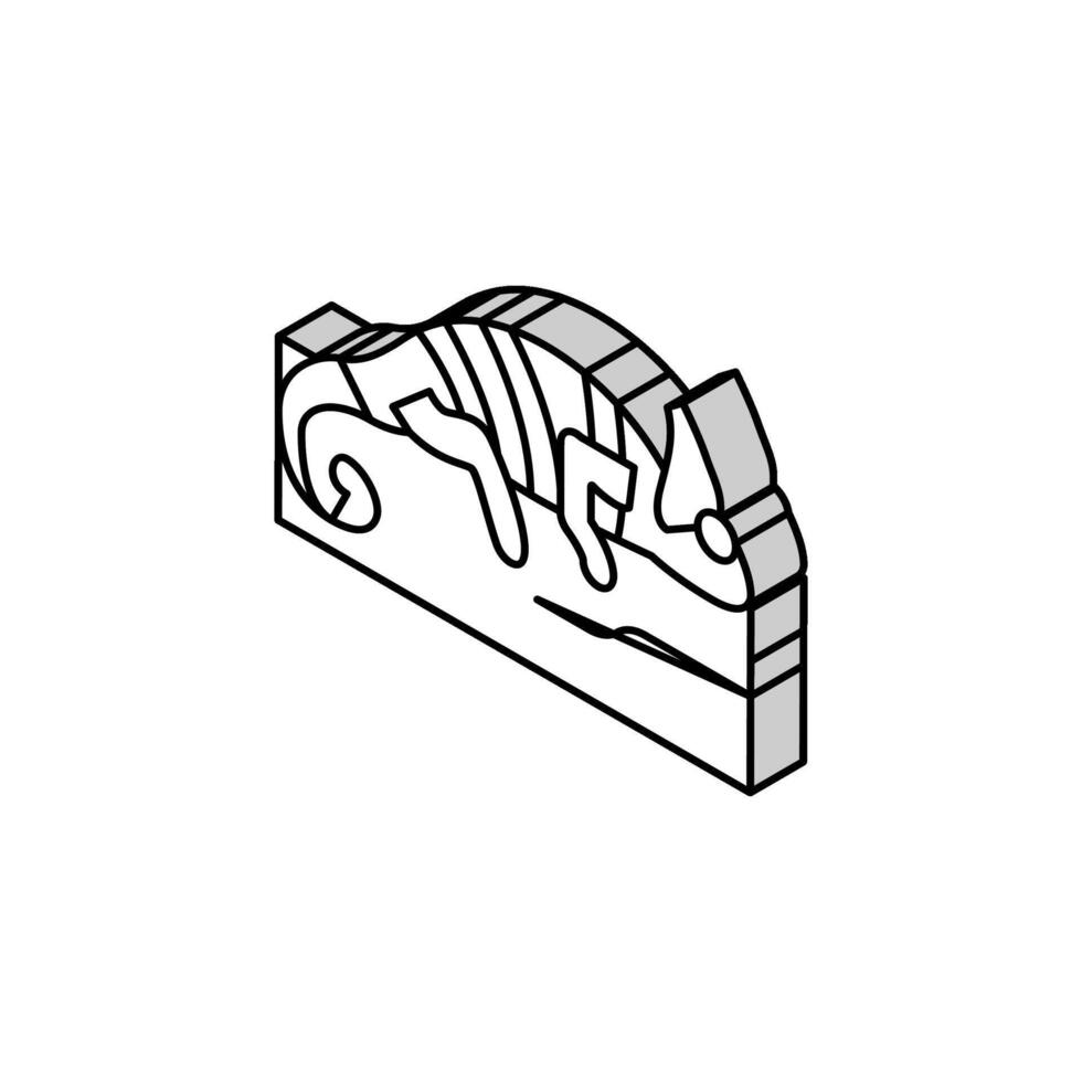 Chamäleon wild Tier isometrisch Symbol Vektor Illustration