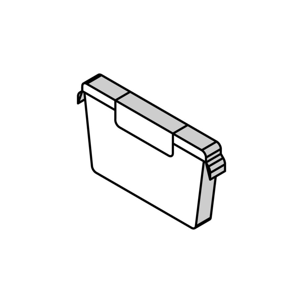 mat behållare plast isometrisk ikon vektor illustration