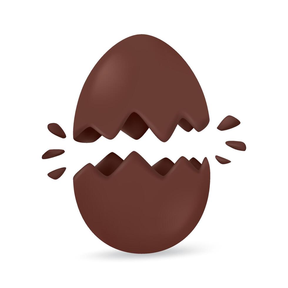 3d påsk ägg. ägg tillverkad av choklad. ljuv behandlar till ge till barn under de påsk ägg jakt festival. 3d vektor illustration