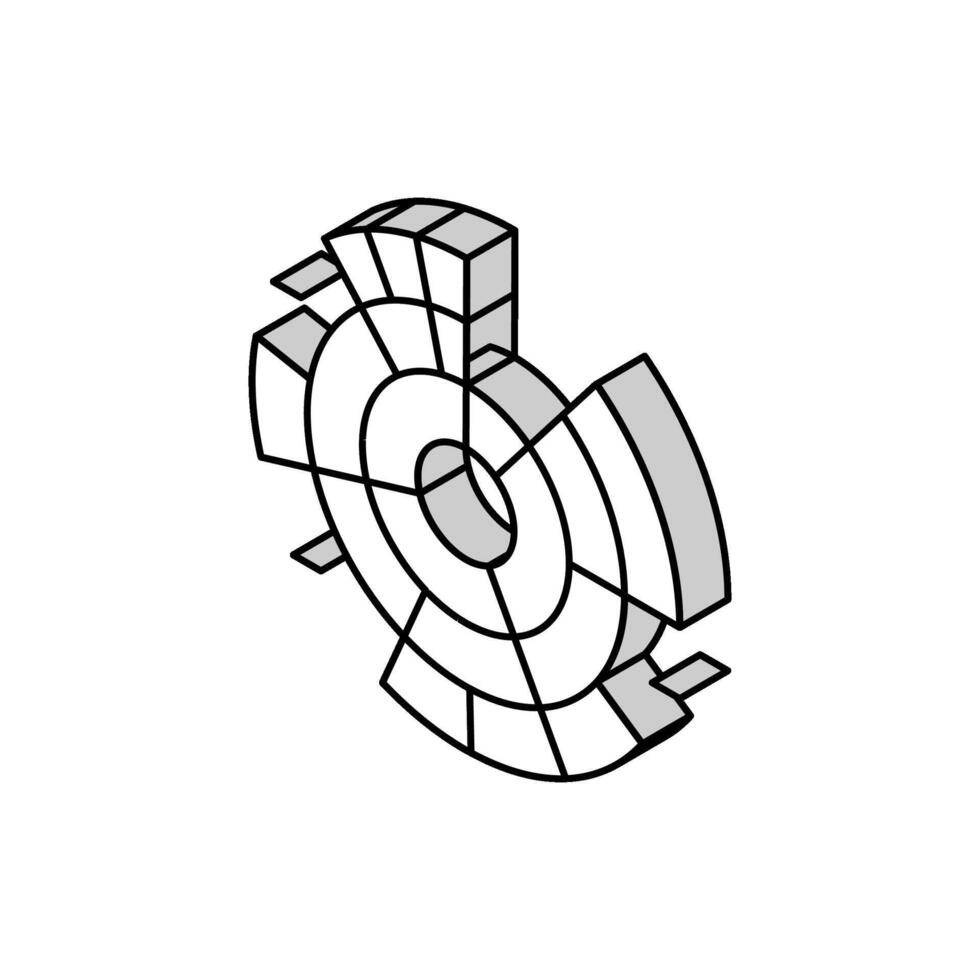 Sunburst Diagramm isometrisch Symbol Vektor Illustration