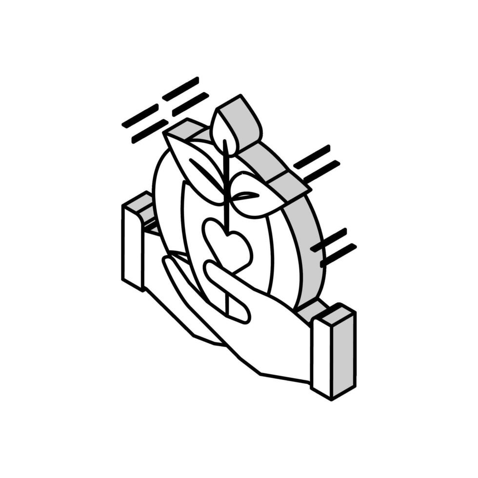 Menschen speichern Natur isometrisch Symbol Vektor Illustration