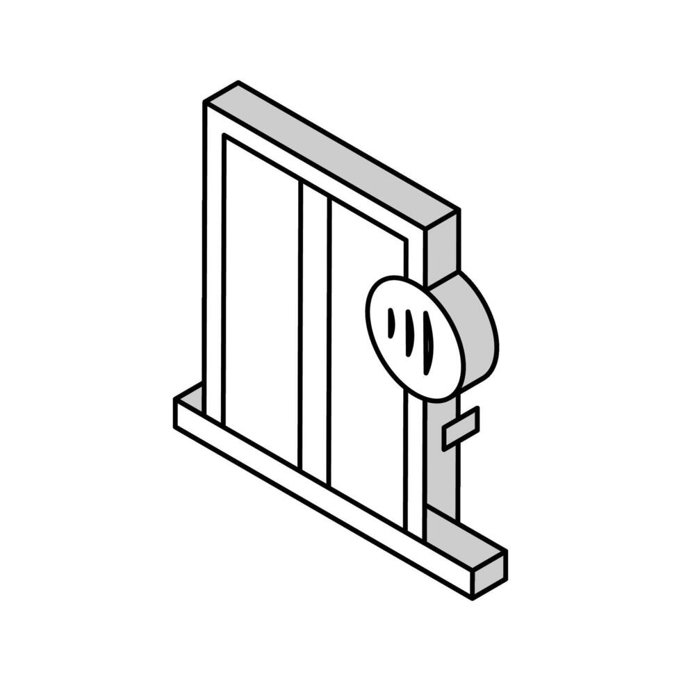 Aufzug kontaktlos isometrisch Symbol Vektor Illustration