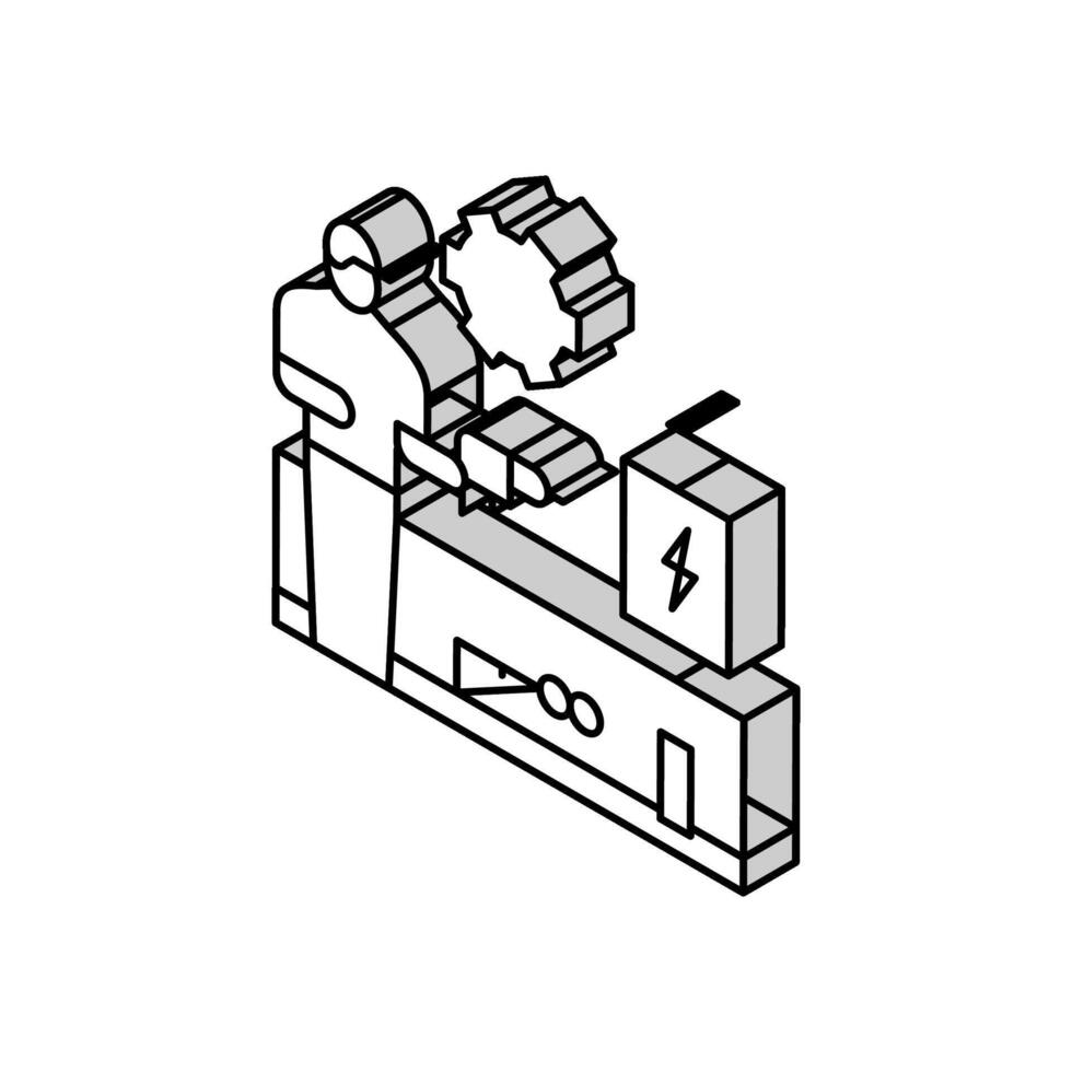 elektrisch Neuverkabelung isometrisch Symbol Vektor Illustration