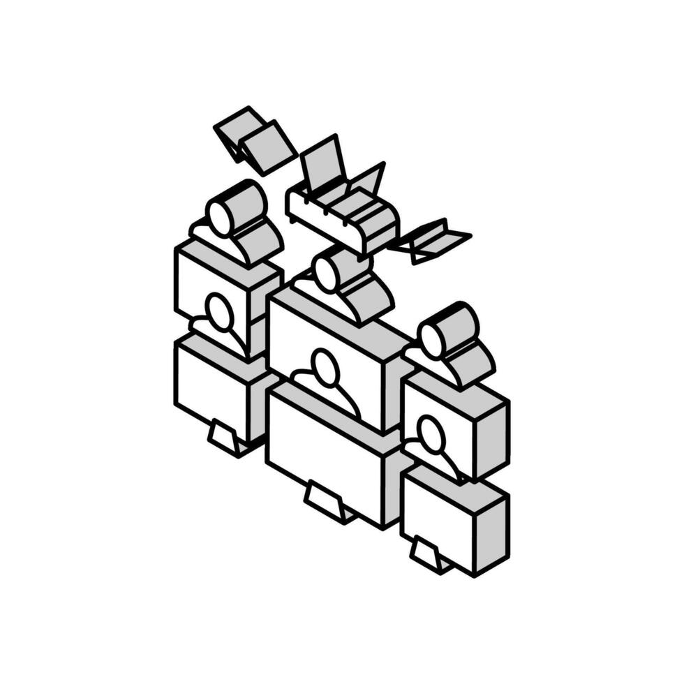 Netzwerk Verbindung isometrisch Symbol Vektor Illustration