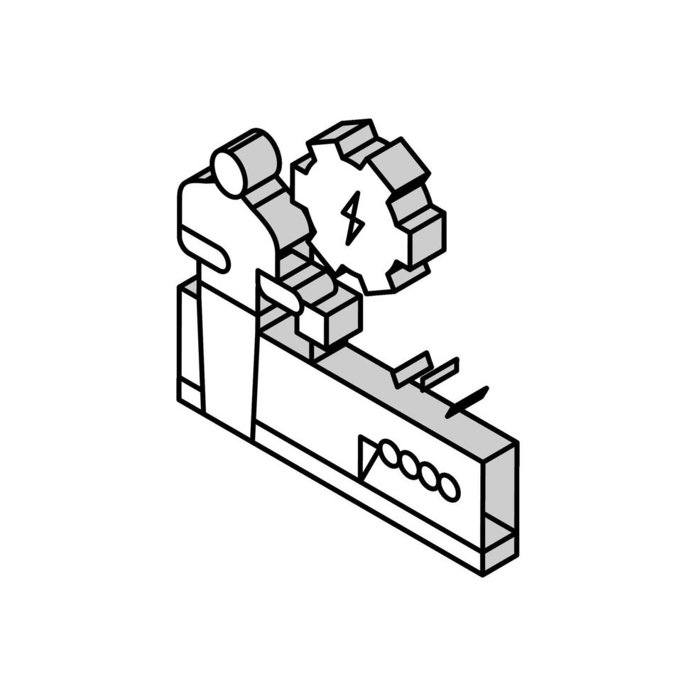 växlar och uttag installation isometrisk ikon vektor illustration