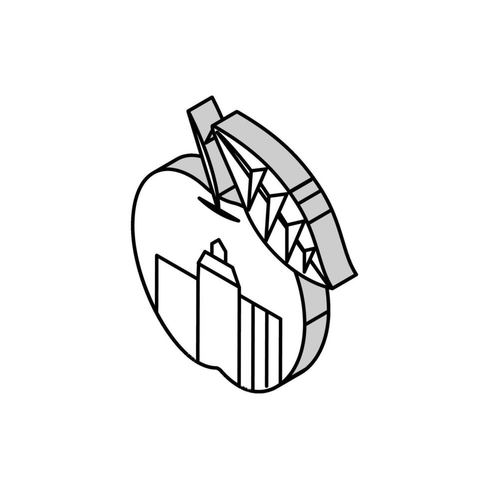 nyc groß Apfel isometrisch Symbol Vektor Illustration