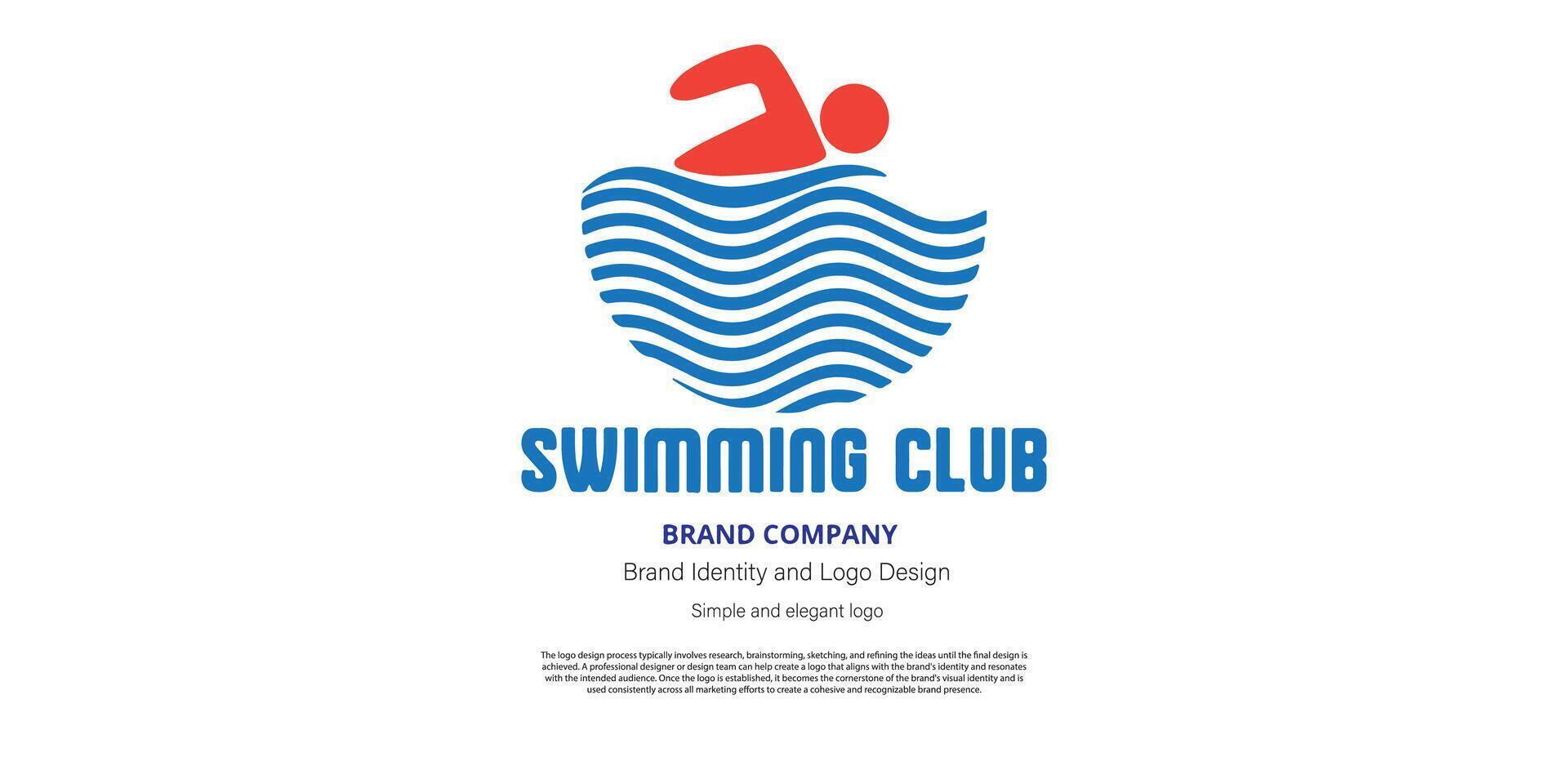 Schwimmen Logo Design zum Schwimmen Verein oder Grafik Designer vektor