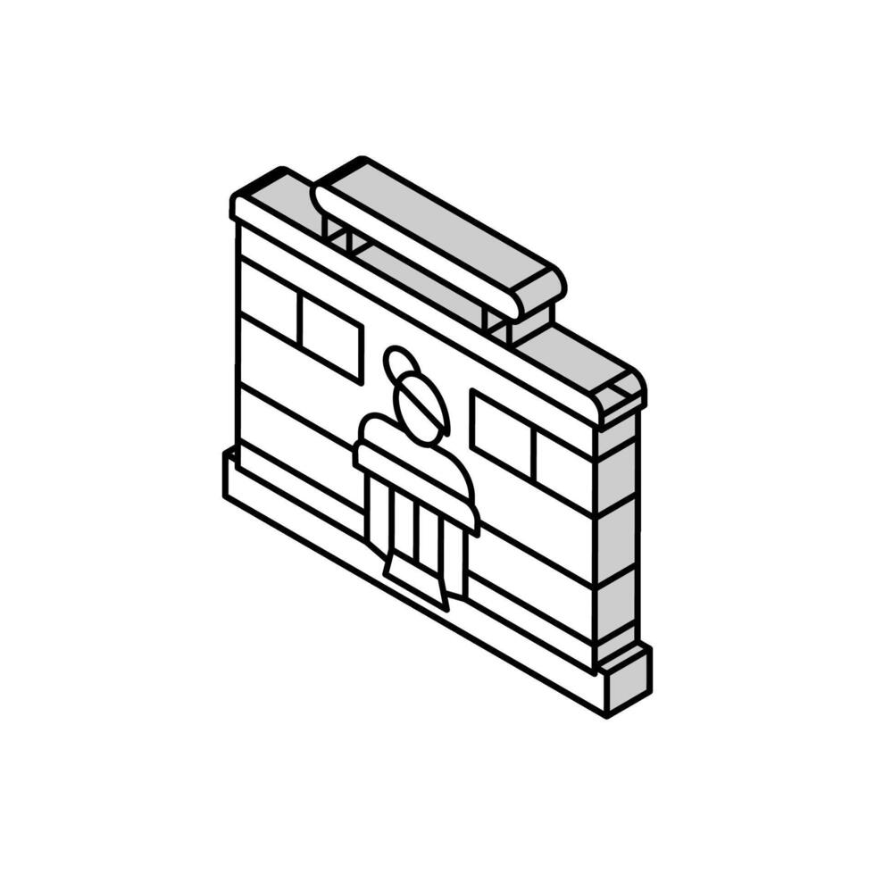 Salon Gebäude isometrisch Symbol Vektor Illustration