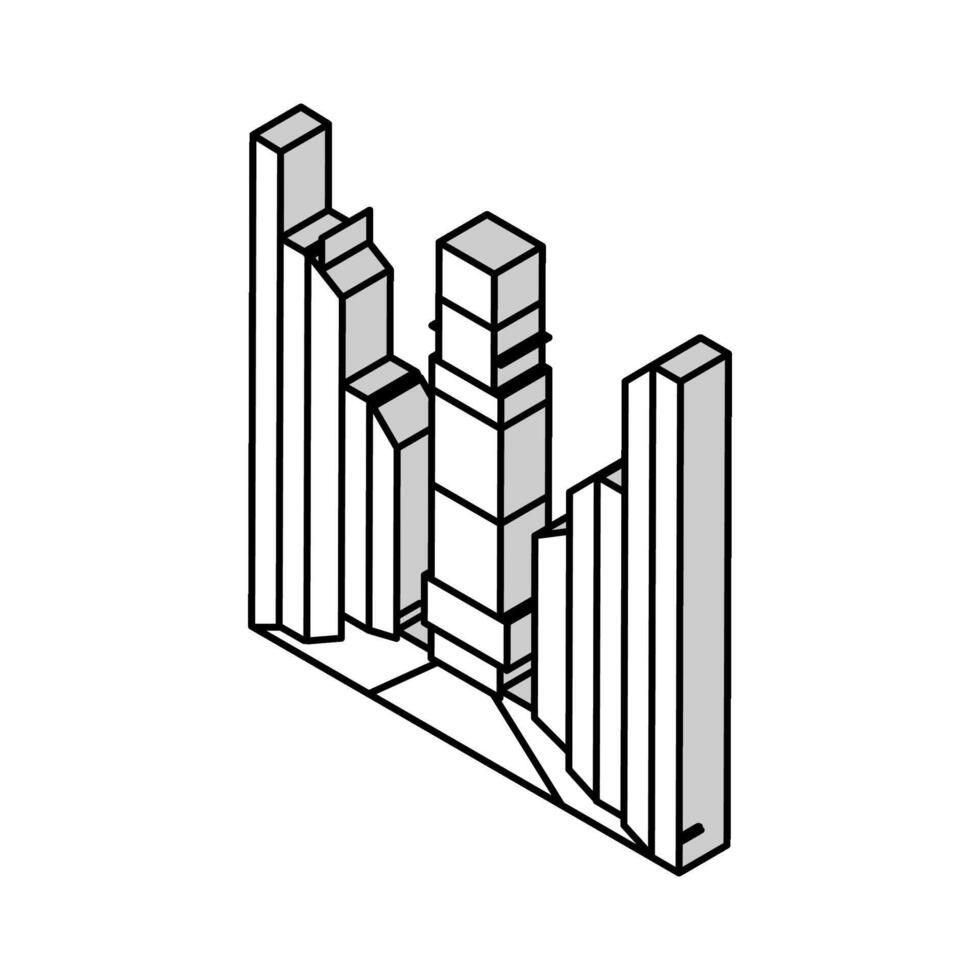 Platz Allee isometrisch Symbol Vektor Illustration