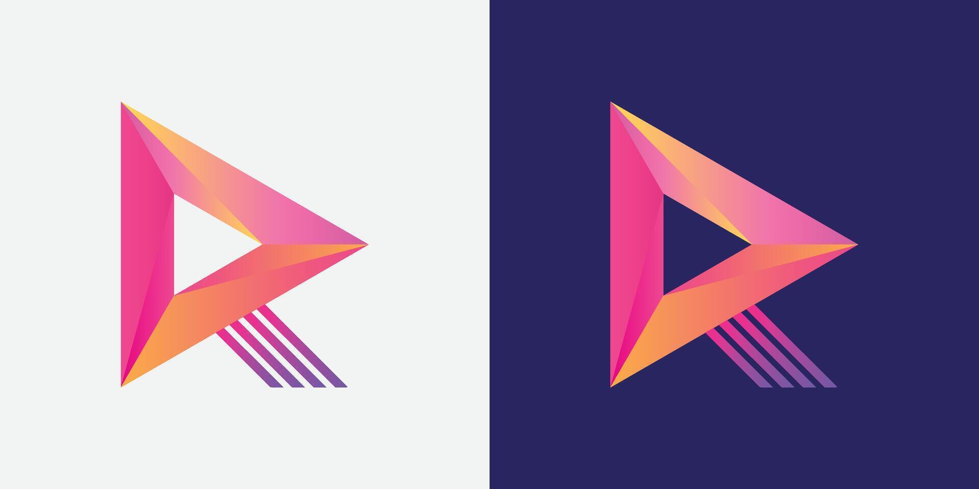 brev r abstrakt modern färgrik logotyp vektor