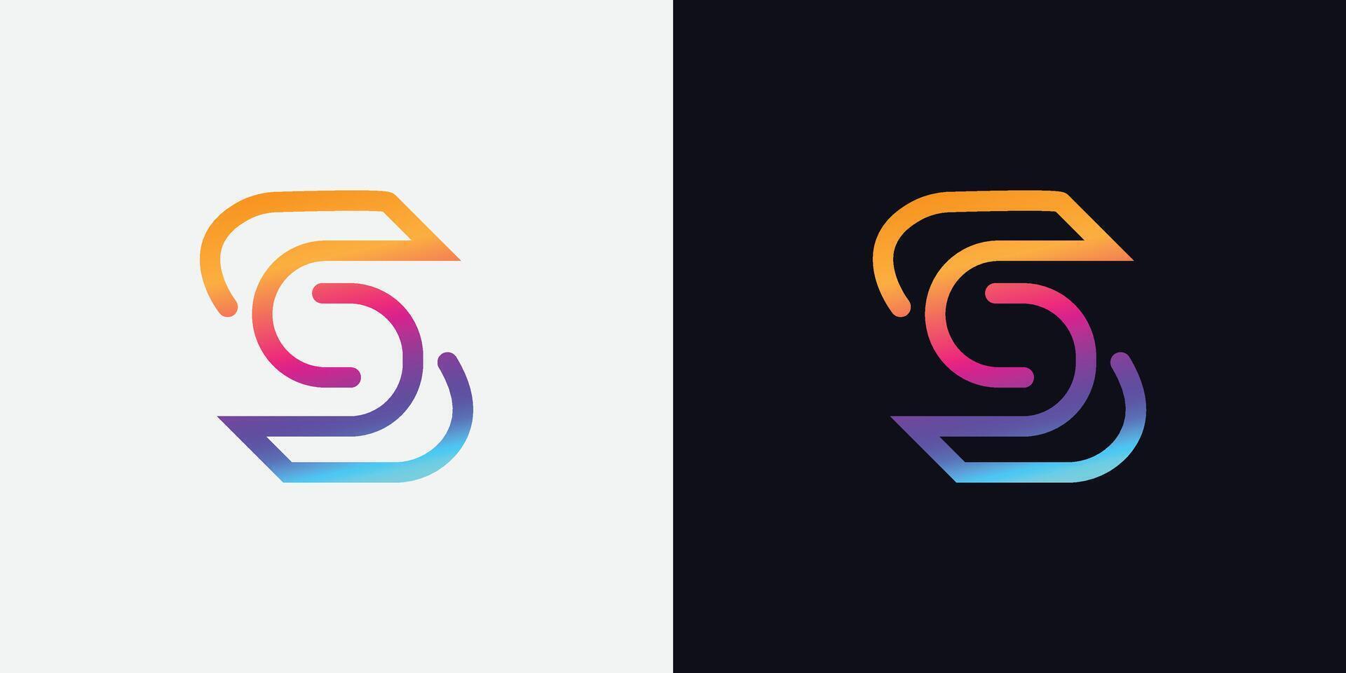 Gradient s Logo Vektor Monogramm