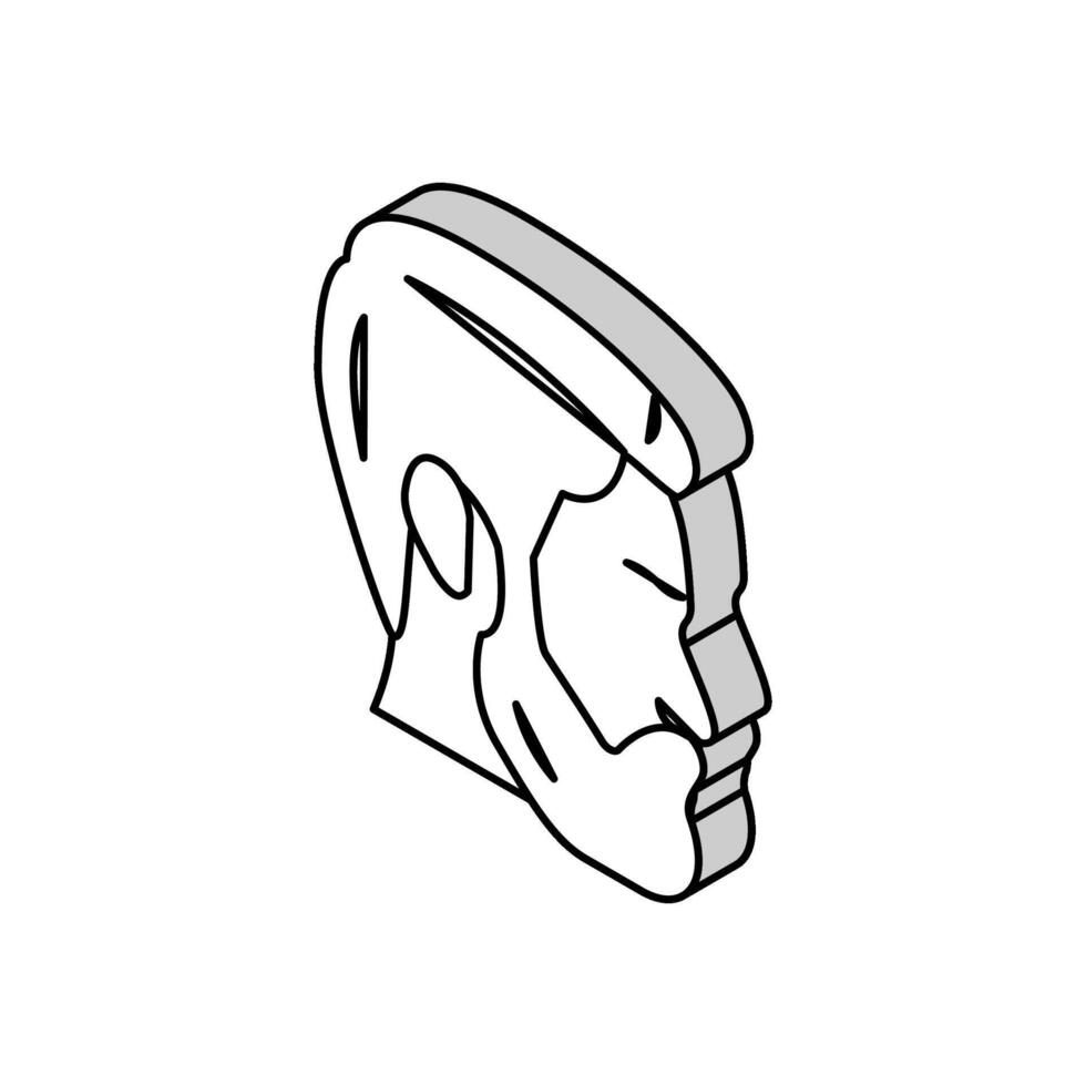 Gesicht männlich isometrisch Symbol Vektor Illustration
