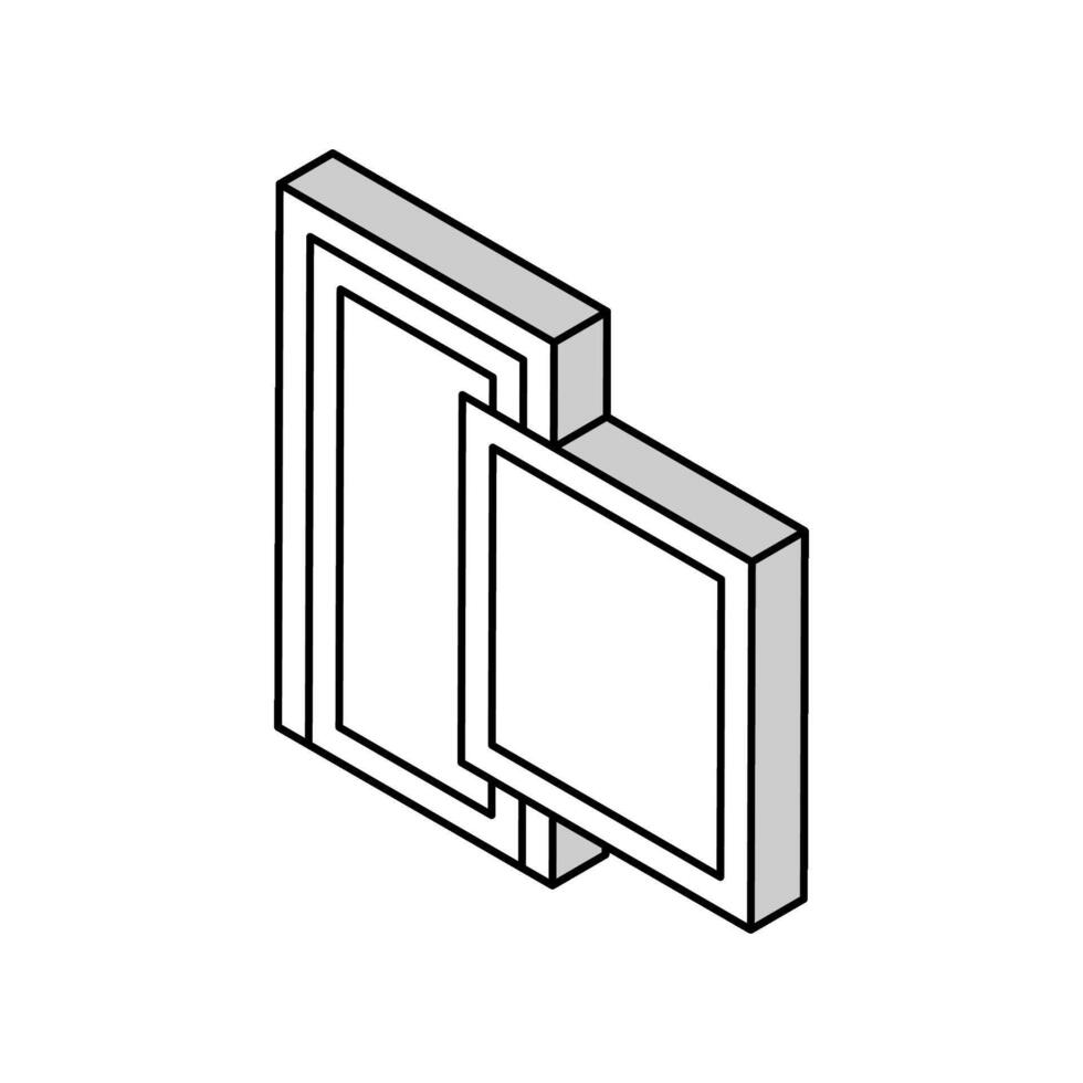 fönster och dörr isometrisk ikon vektor illustration