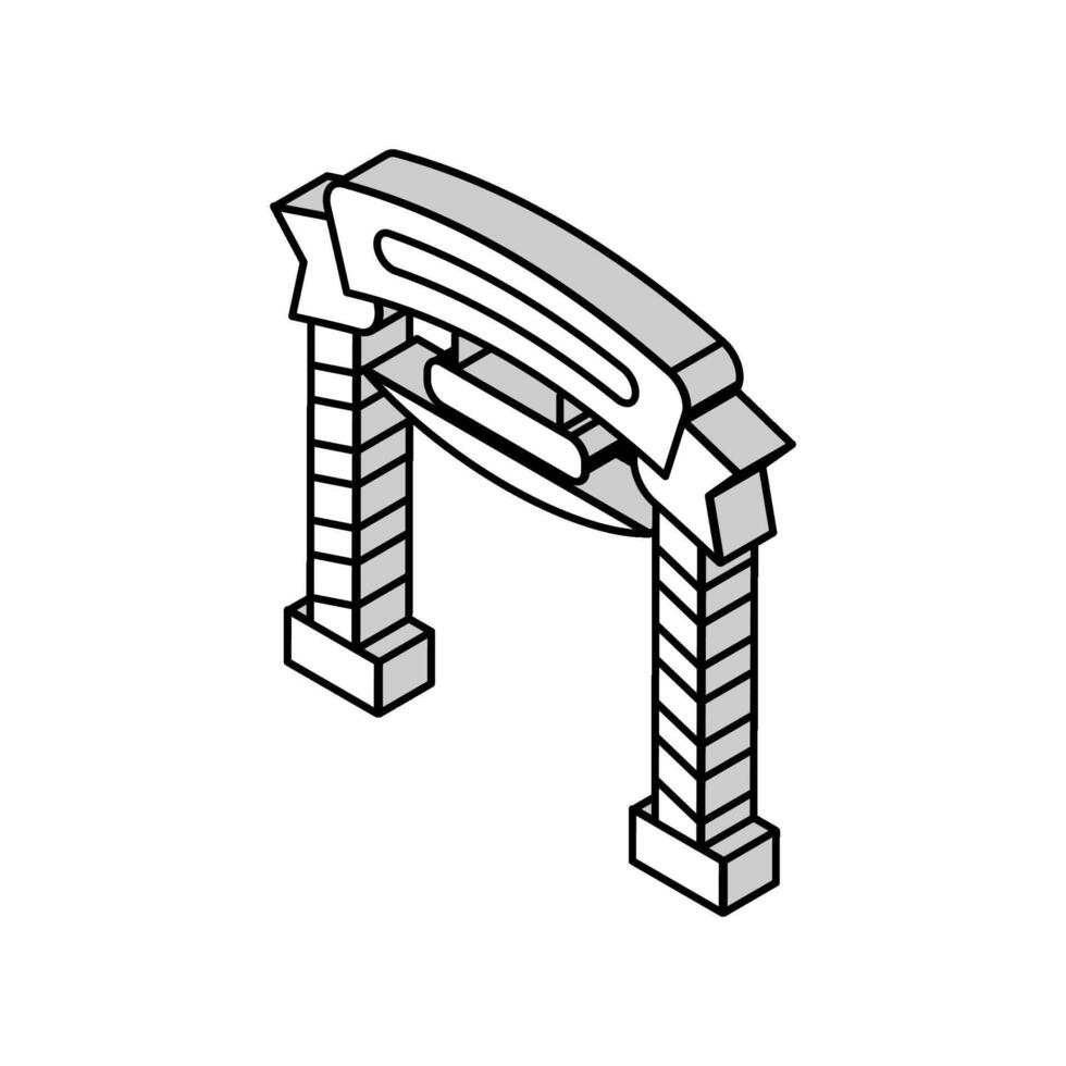 Eingang im Amüsement Park isometrisch Symbol Vektor Illustration