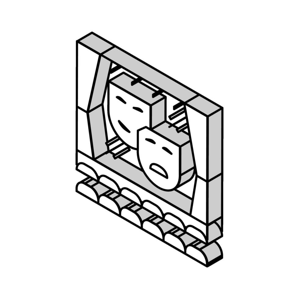 skådespel i nöje parkera isometrisk ikon vektor illustration