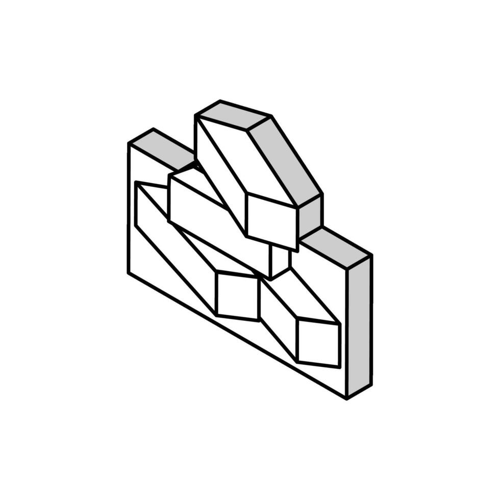 tegel för byggnad isometrisk ikon vektor illustration
