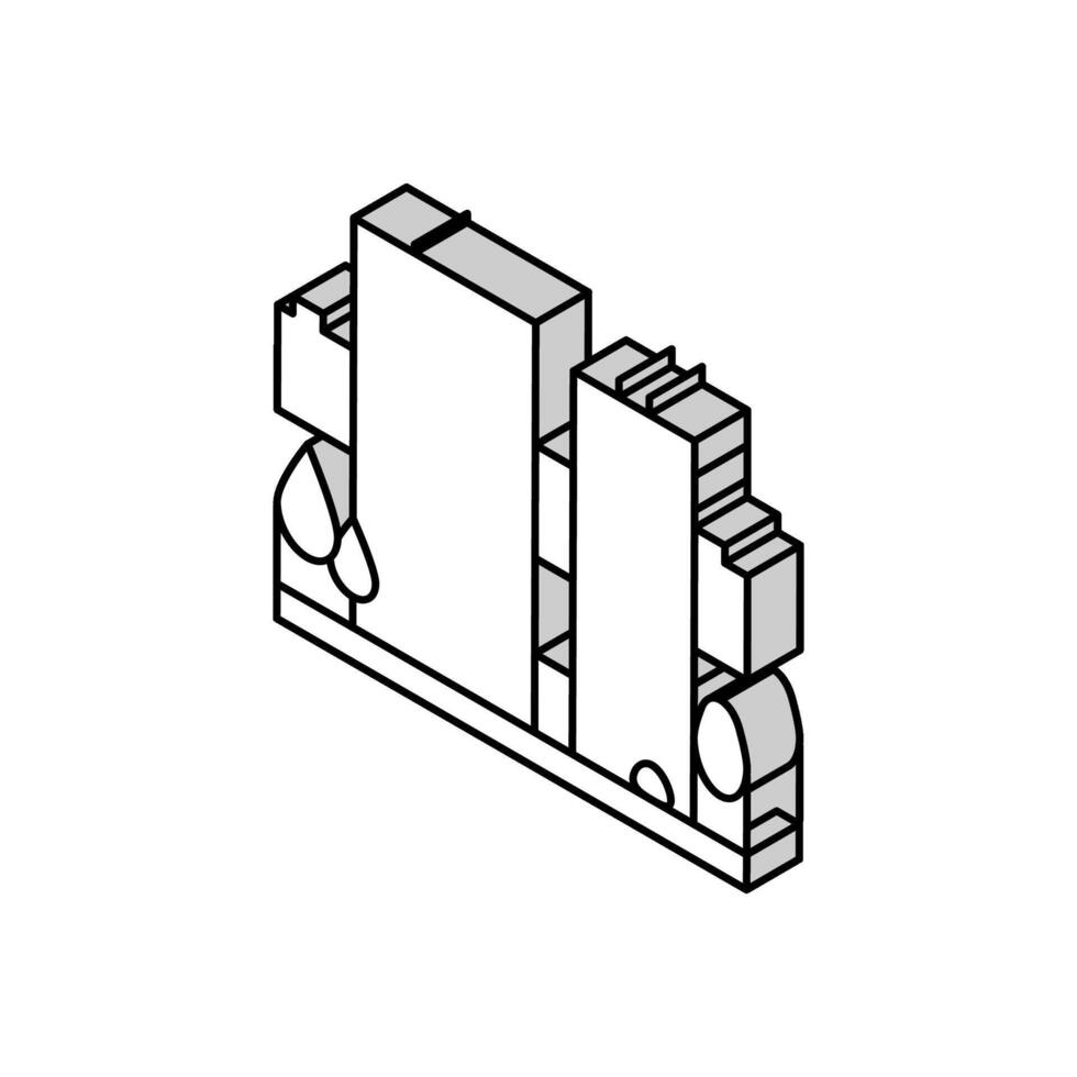 verklig egendom hus isometrisk ikon vektor illustration