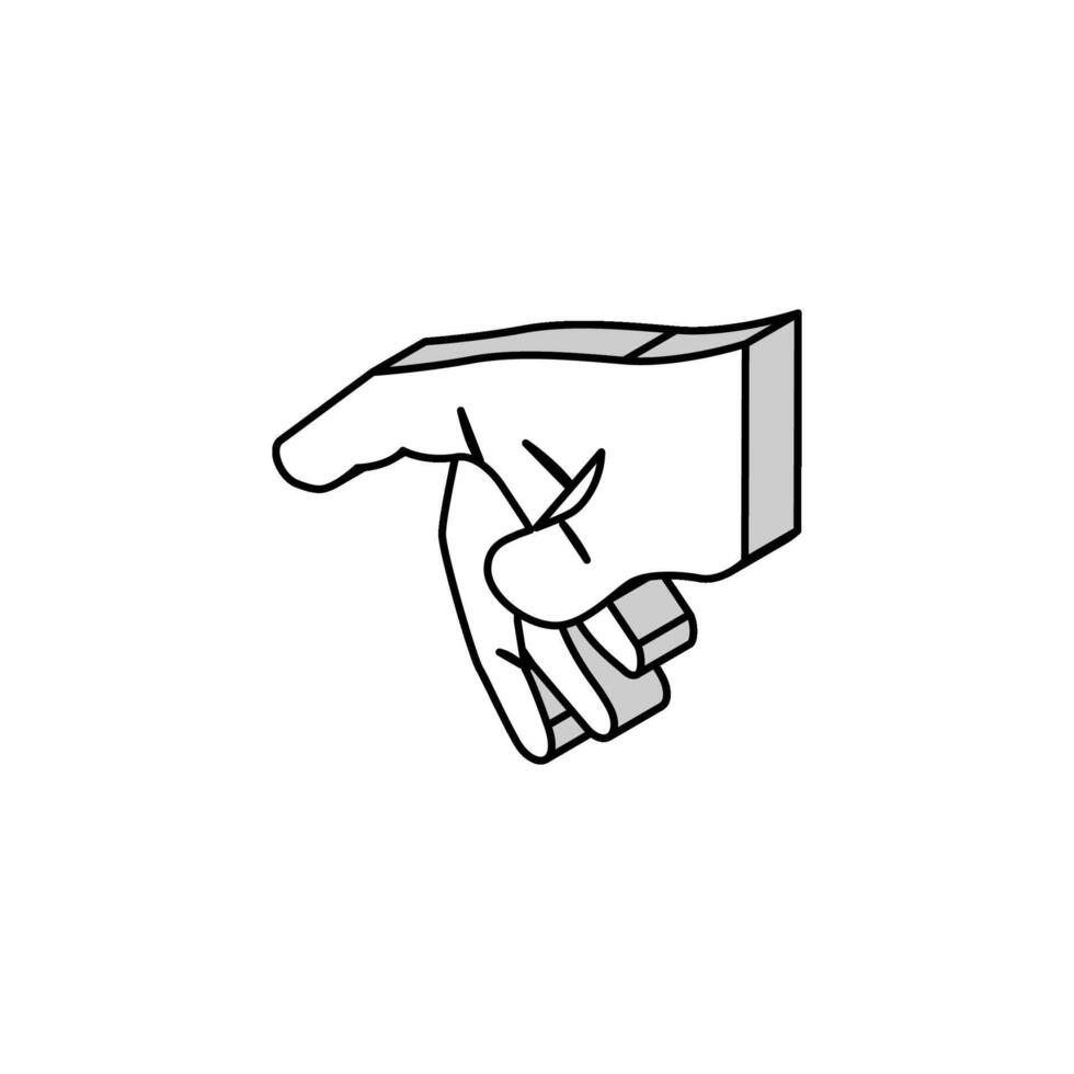 Rör med finger isometrisk ikon vektor illustration
