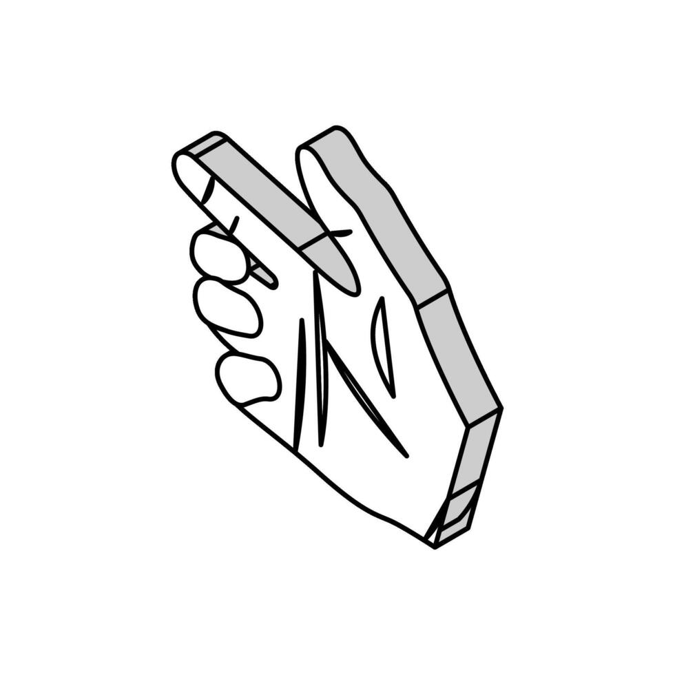 håll hand isometrisk ikon vektor illustration
