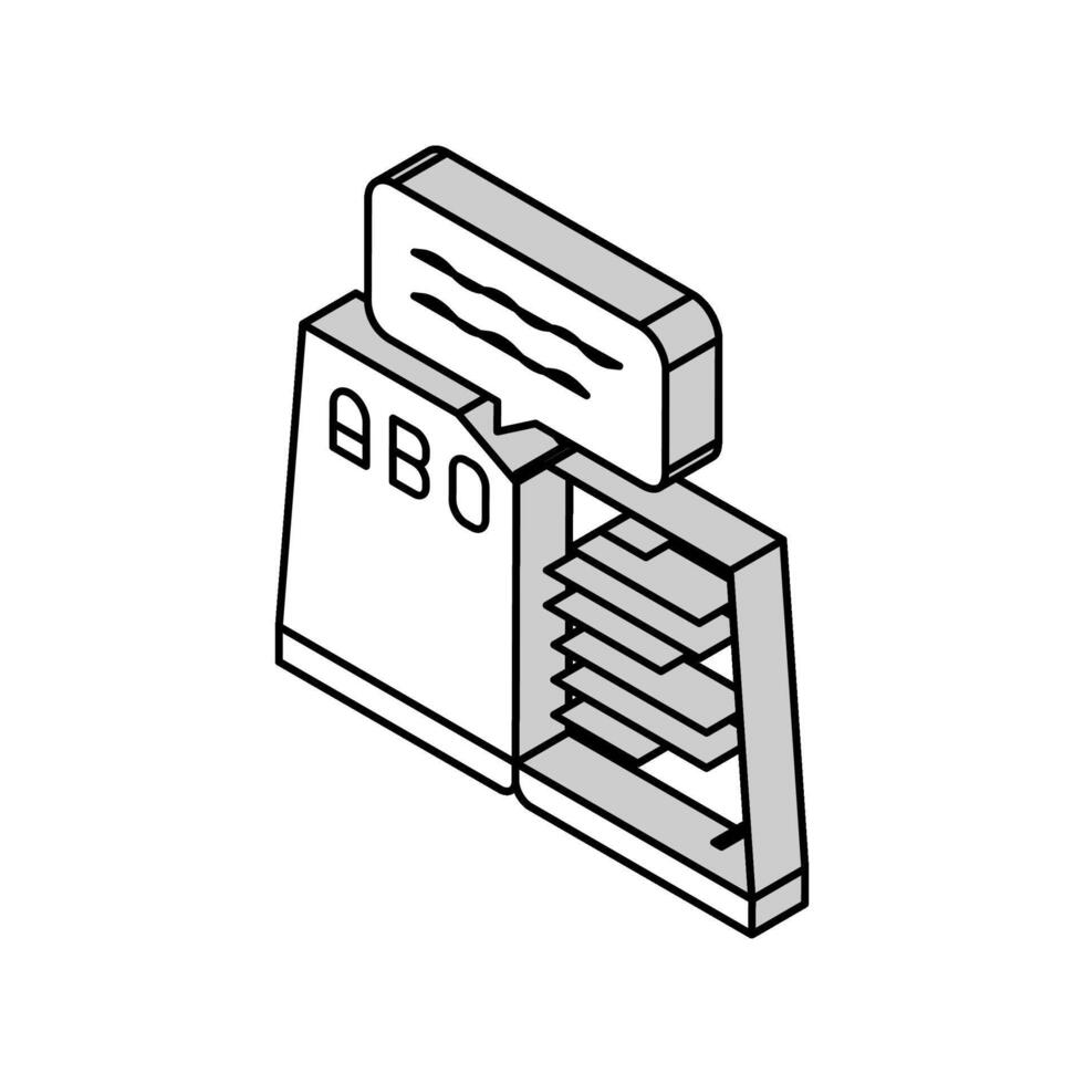 Buch Englisch isometrisch Symbol Vektor Illustration