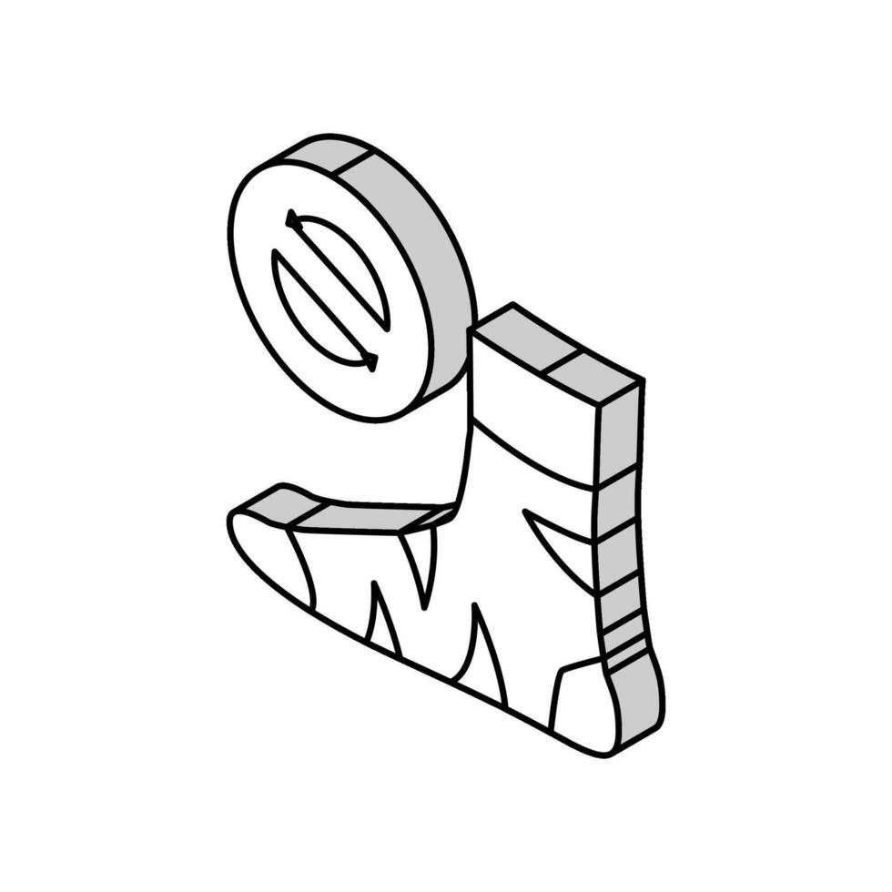 nutzlos Socke isometrisch Symbol Vektor Illustration