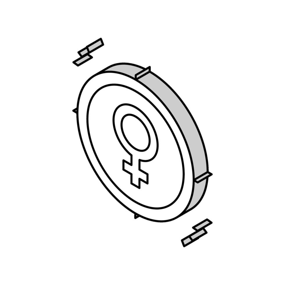 Sexismus Sozial Problem isometrisch Symbol Vektor Illustration