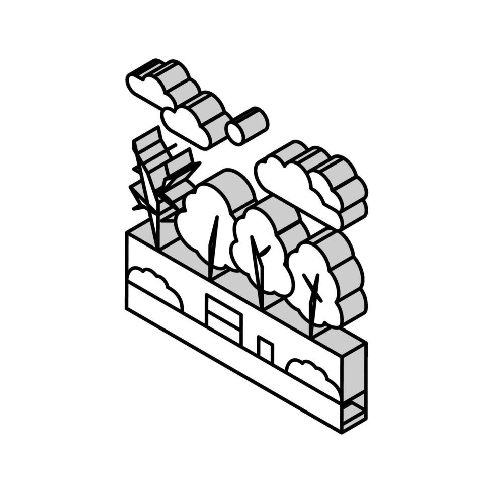 höst parkera isometrisk ikon vektor illustration