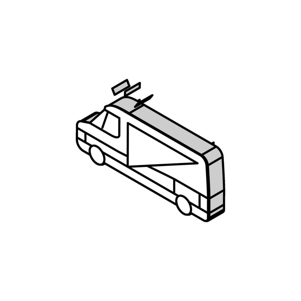 Krankenwagen zuerst Hilfe isometrisch Symbol Vektor Illustration