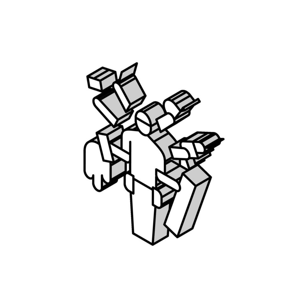 Heimwerker Geschäft isometrisch Symbol Vektor Illustration