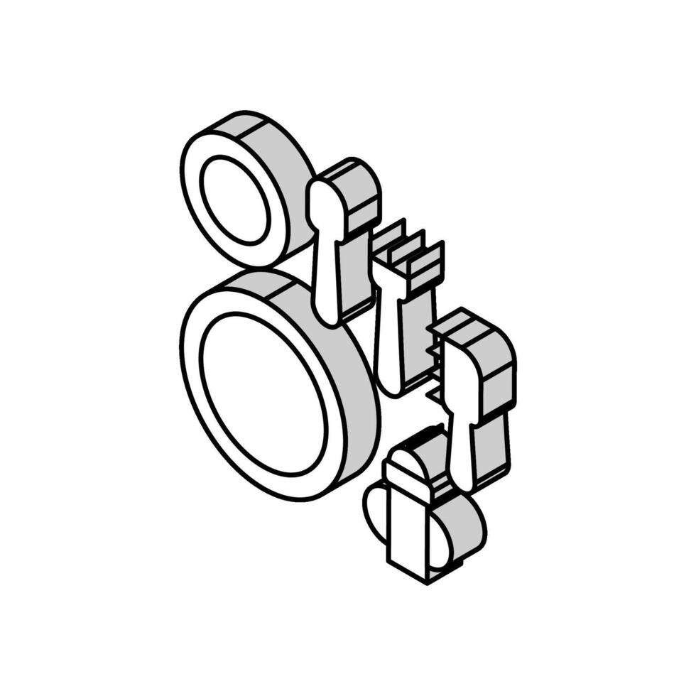 Fütterung abspielen einstellen isometrisch Symbol Vektor Illustration