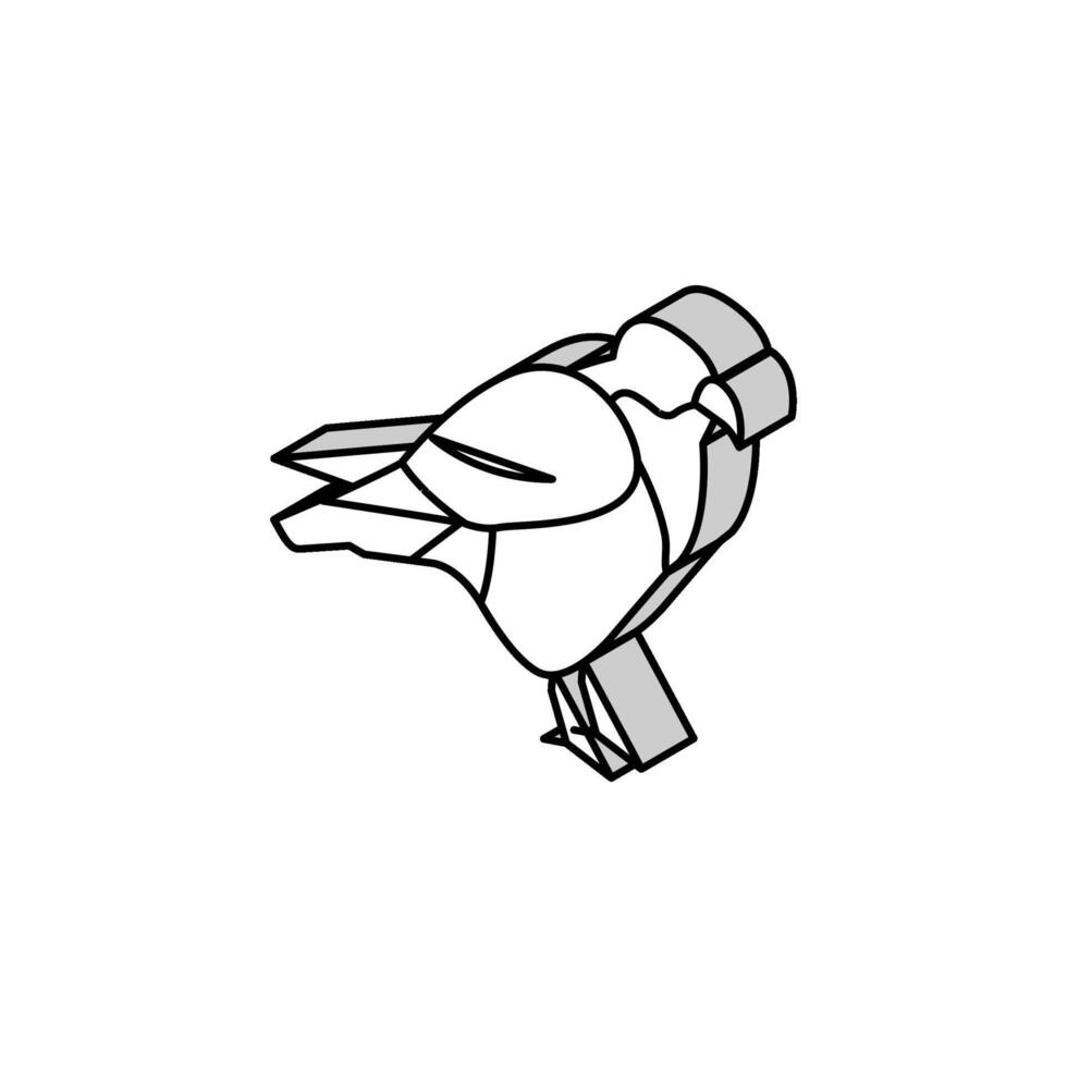 Falke Vogel isometrisch Symbol Vektor Illustration