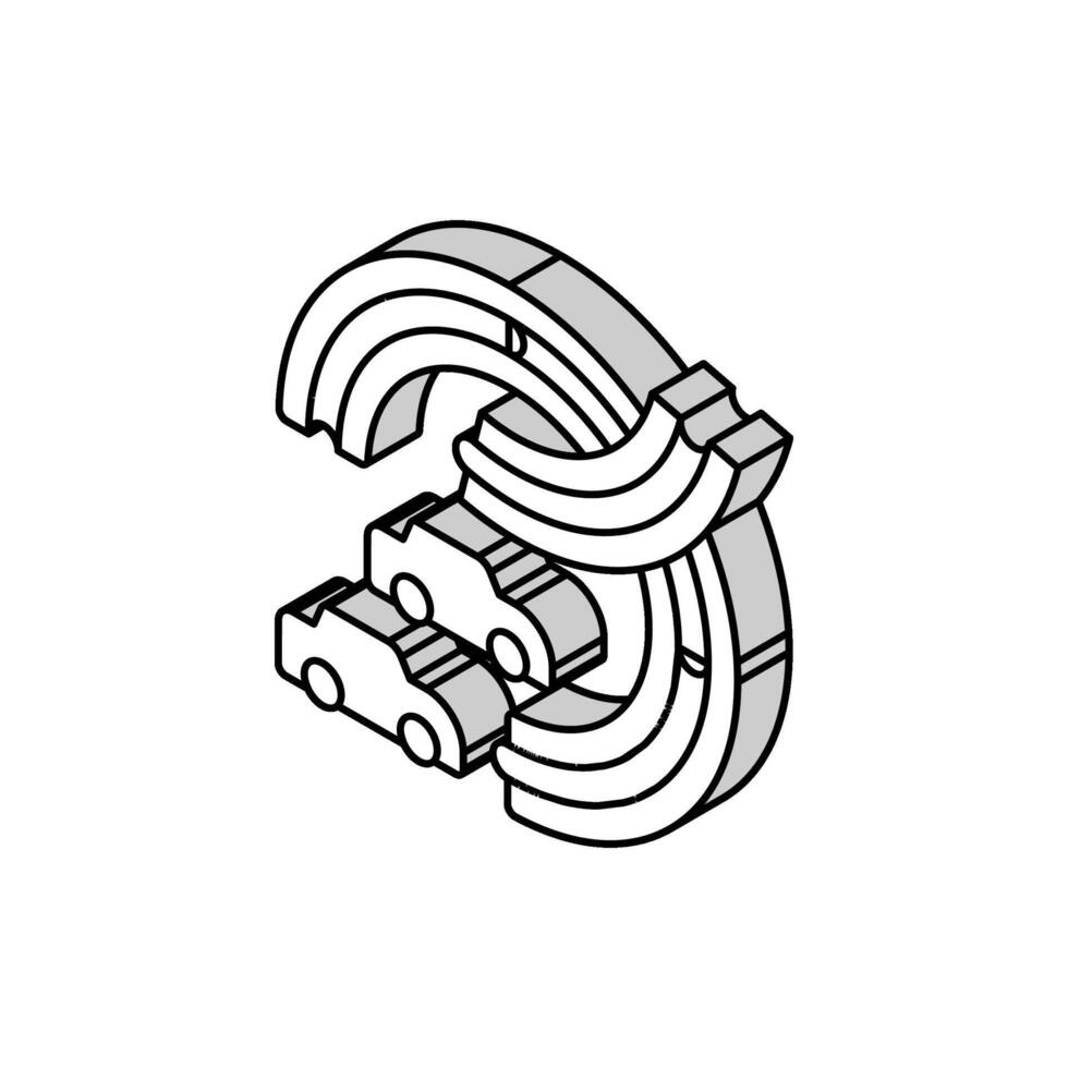 Spur hölzern isometrisch Symbol Vektor Illustration