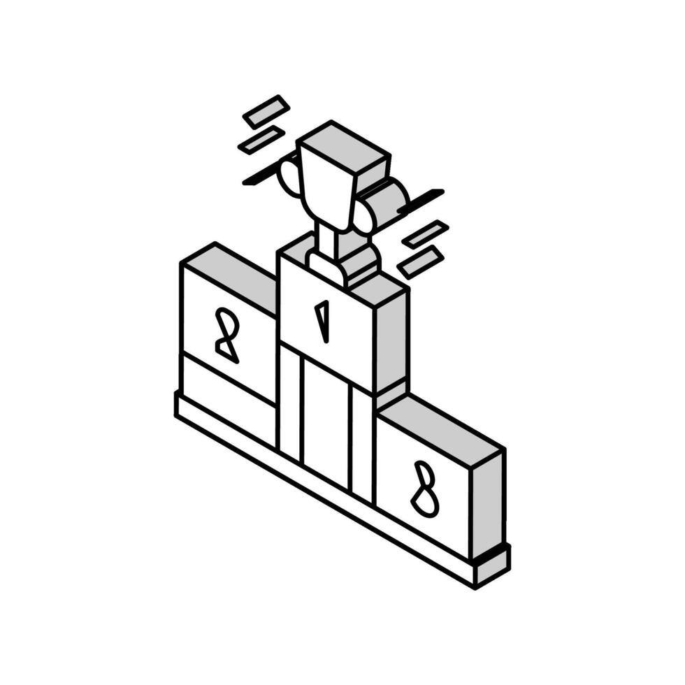 Wettbewerb Champion Sockel isometrisch Symbol Vektor Illustration