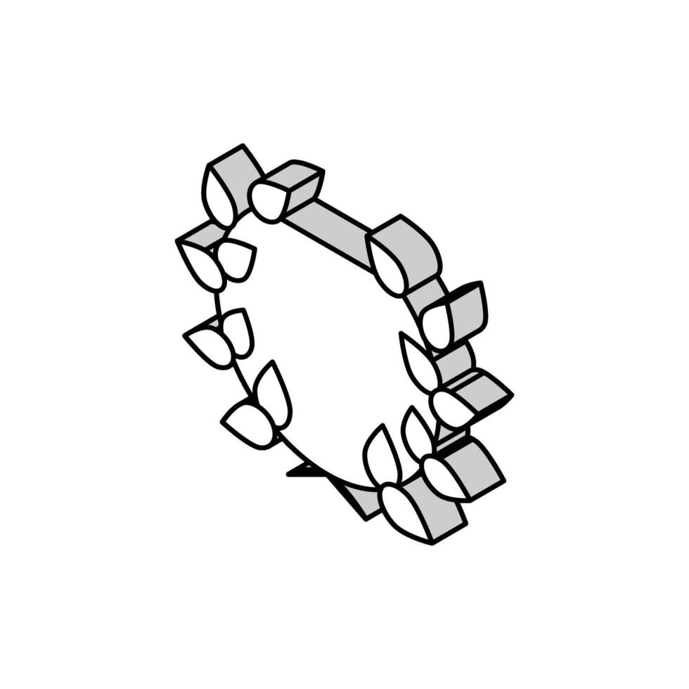Lorbeer Krone isometrisch Symbol Vektor Illustration
