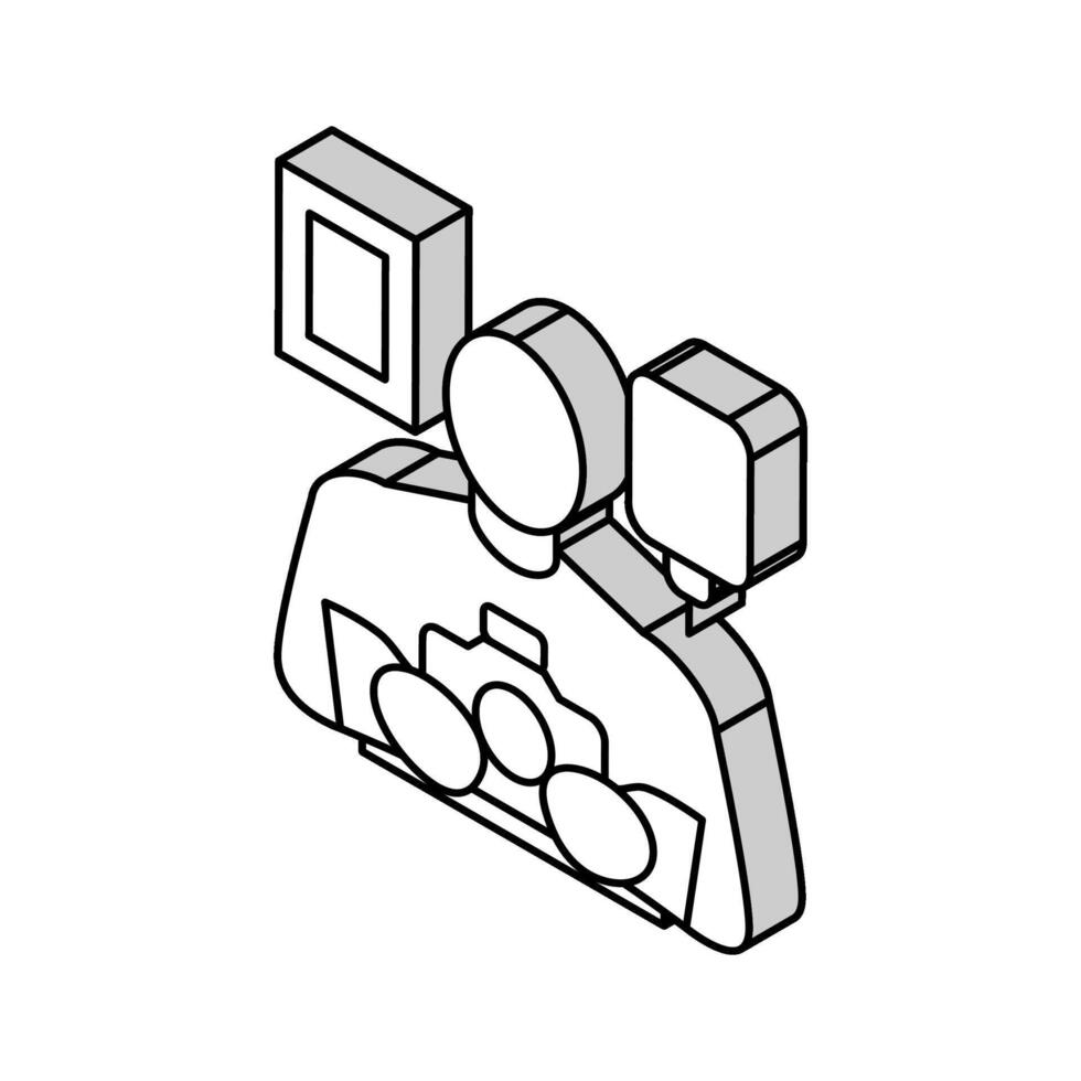 fotograf företag isometrisk ikon vektor illustration