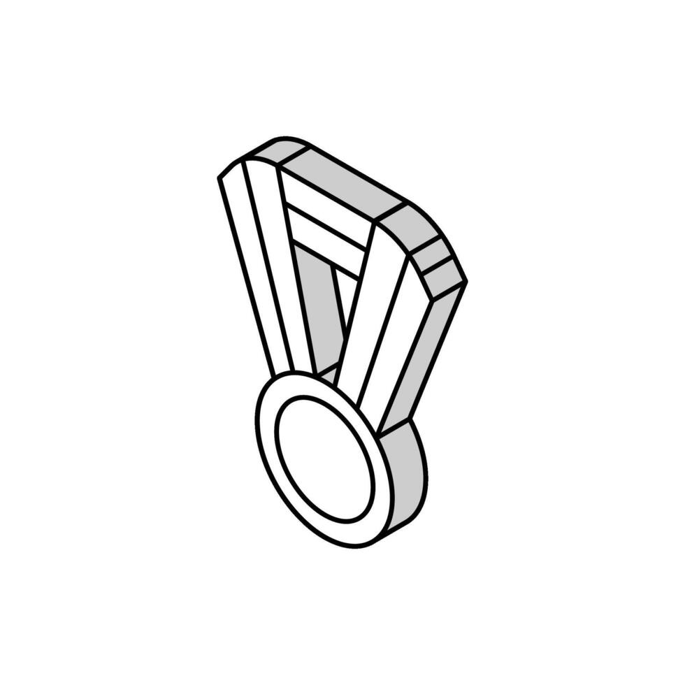 Gold Medaille isometrisch Symbol Vektor Illustration