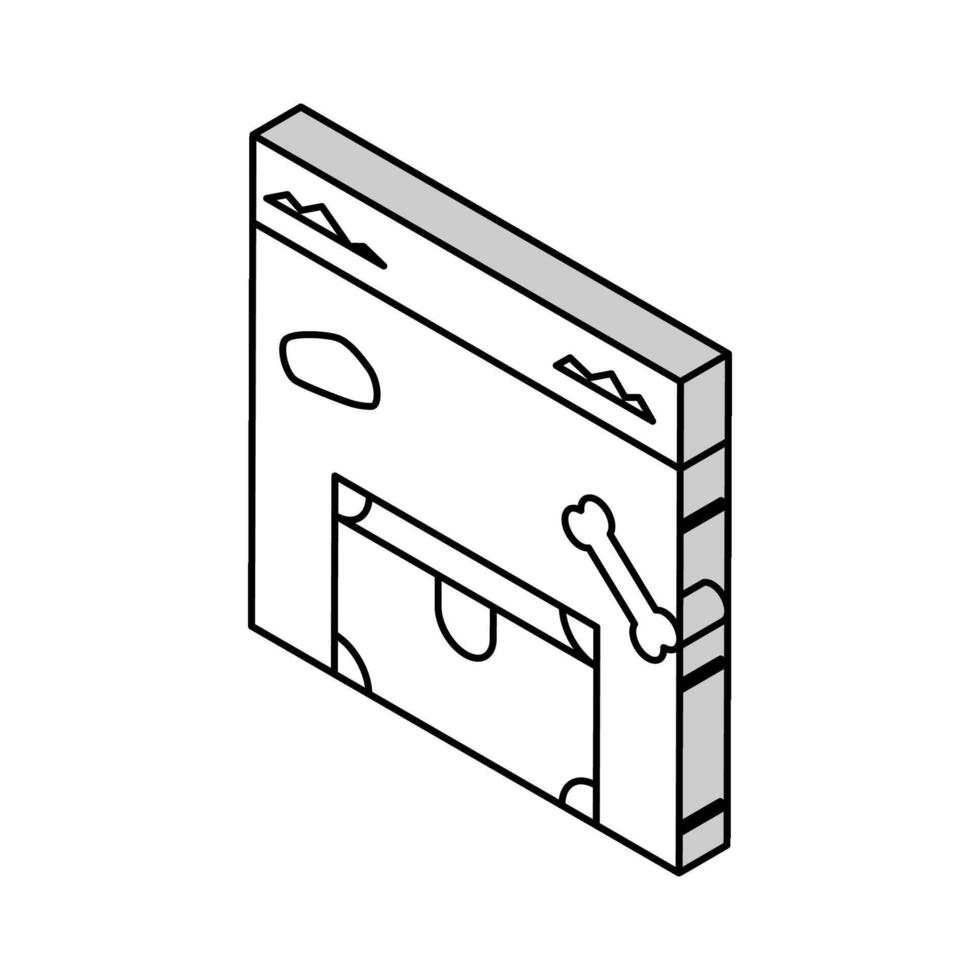 begraben Truhe isometrisch Symbol Vektor Illustration