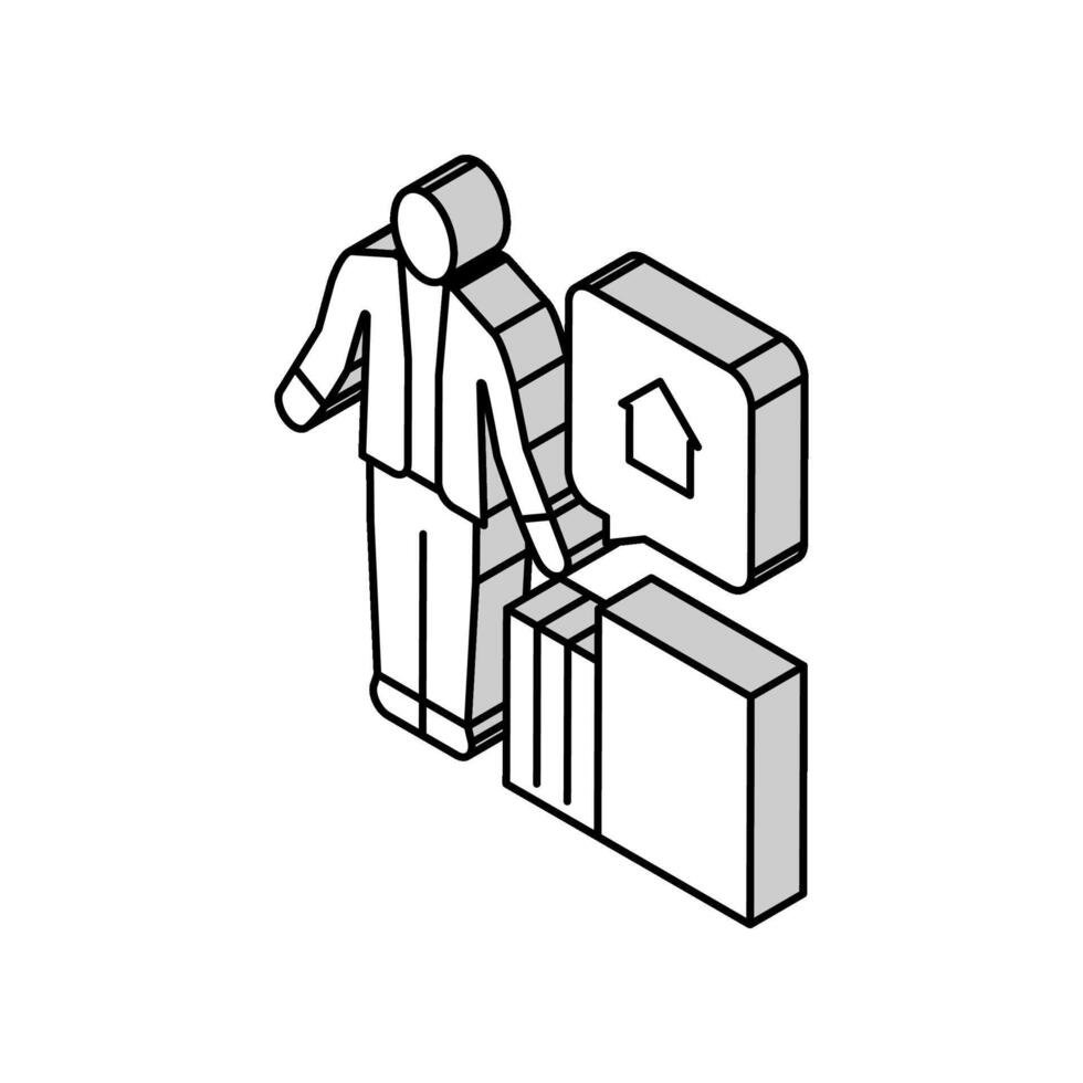 Eigentum Manager isometrisch Symbol Vektor Illustration