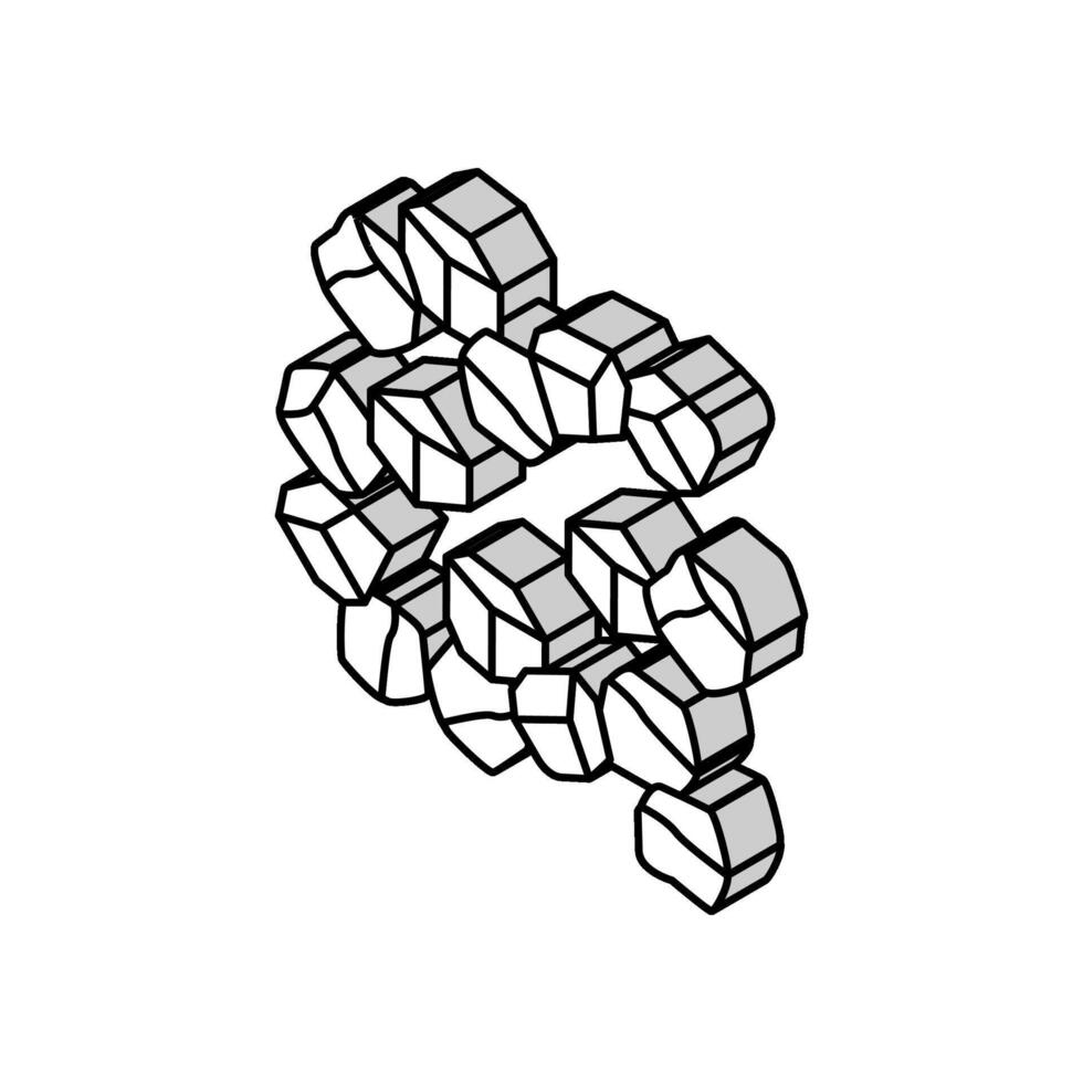 Würfel Schnitt Karotte isometrisch Symbol Vektor Illustration