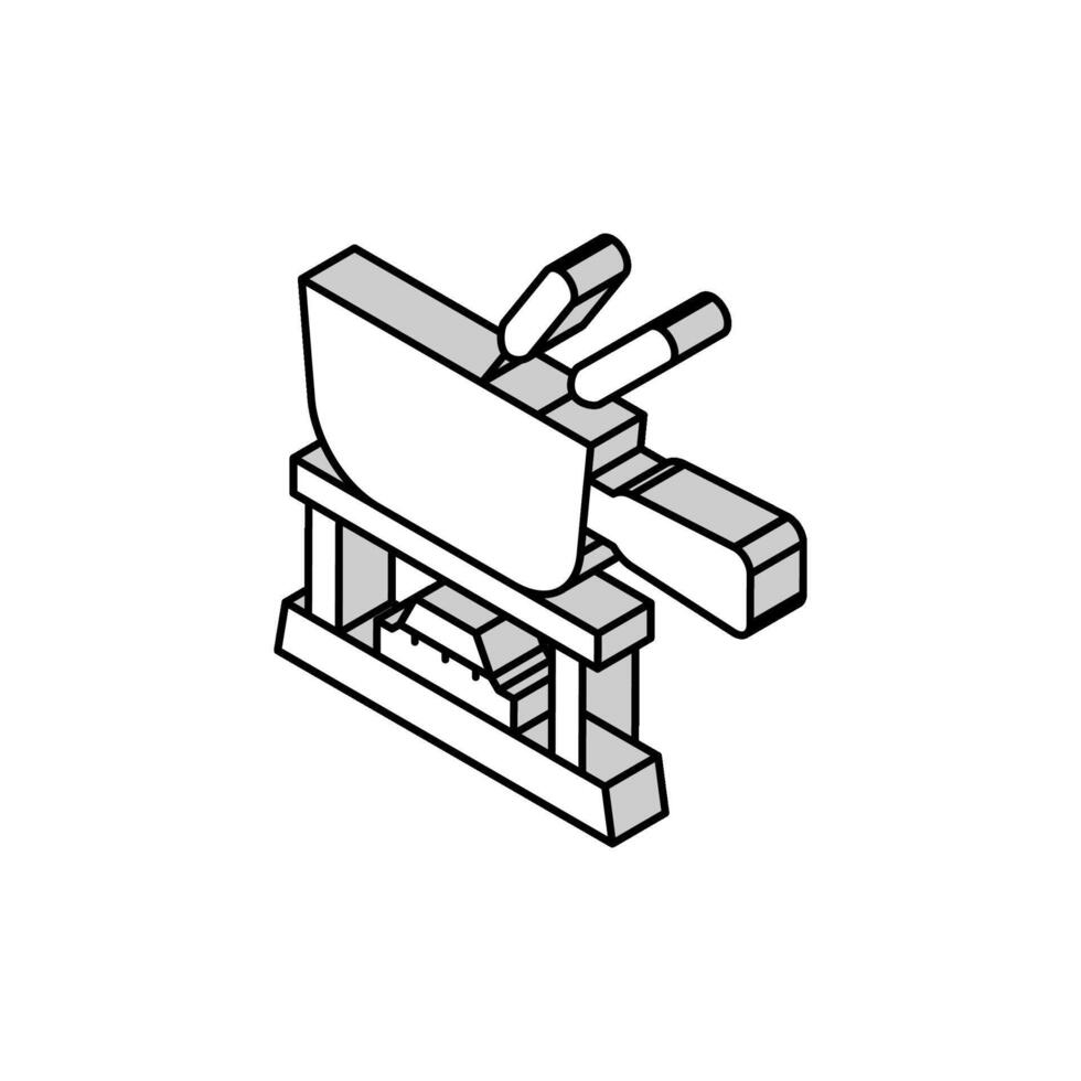 Keramik Fondue Hersteller isometrisch Symbol Vektor Illustration