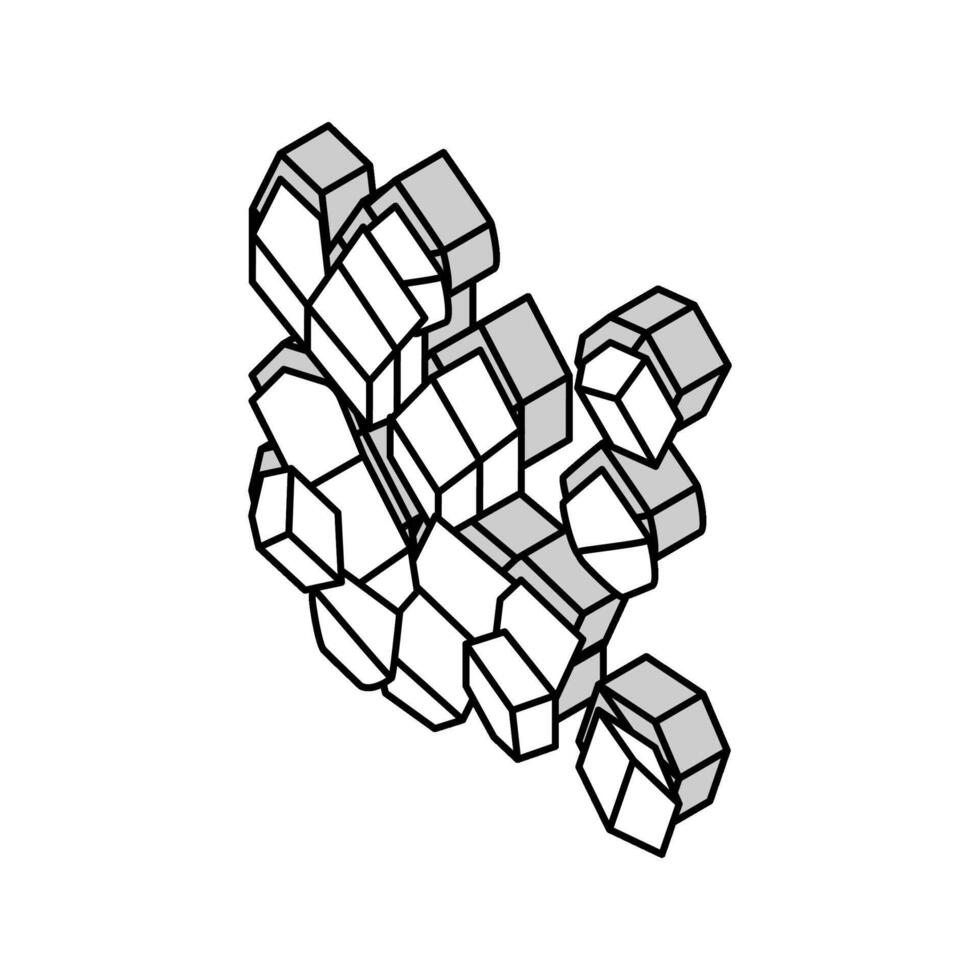 kuber skära äggplanta isometrisk ikon vektor illustration