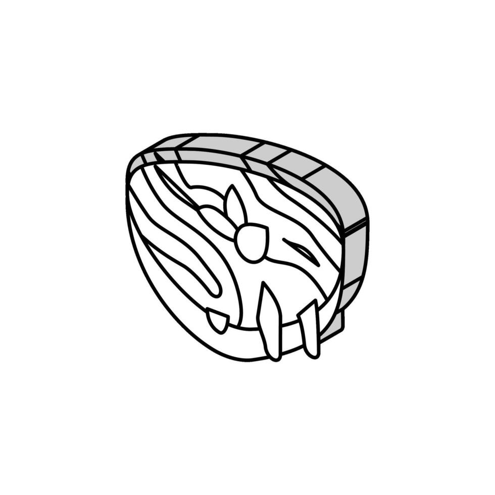 äggplanta med ost isometrisk ikon vektor illustration