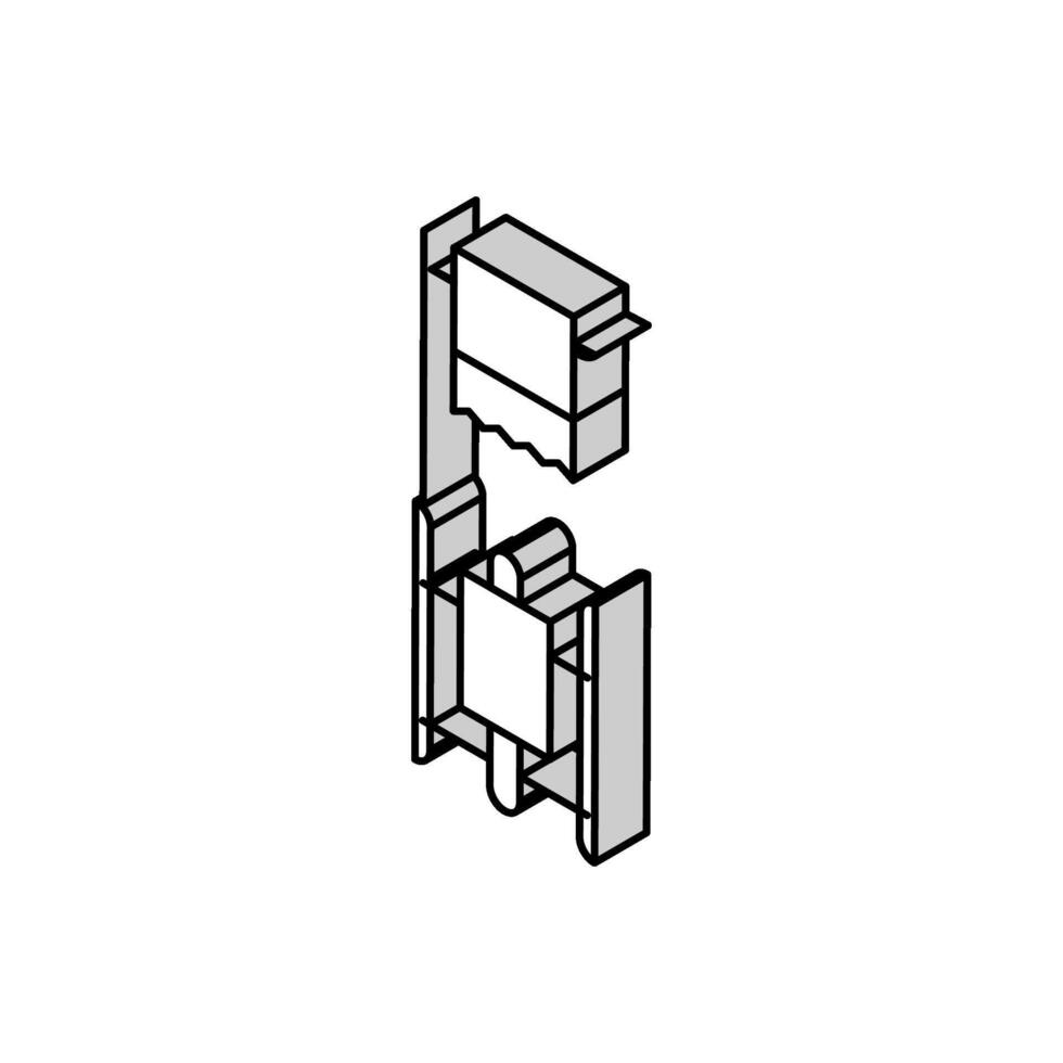 toalett papper hållare isometrisk ikon vektor illustration